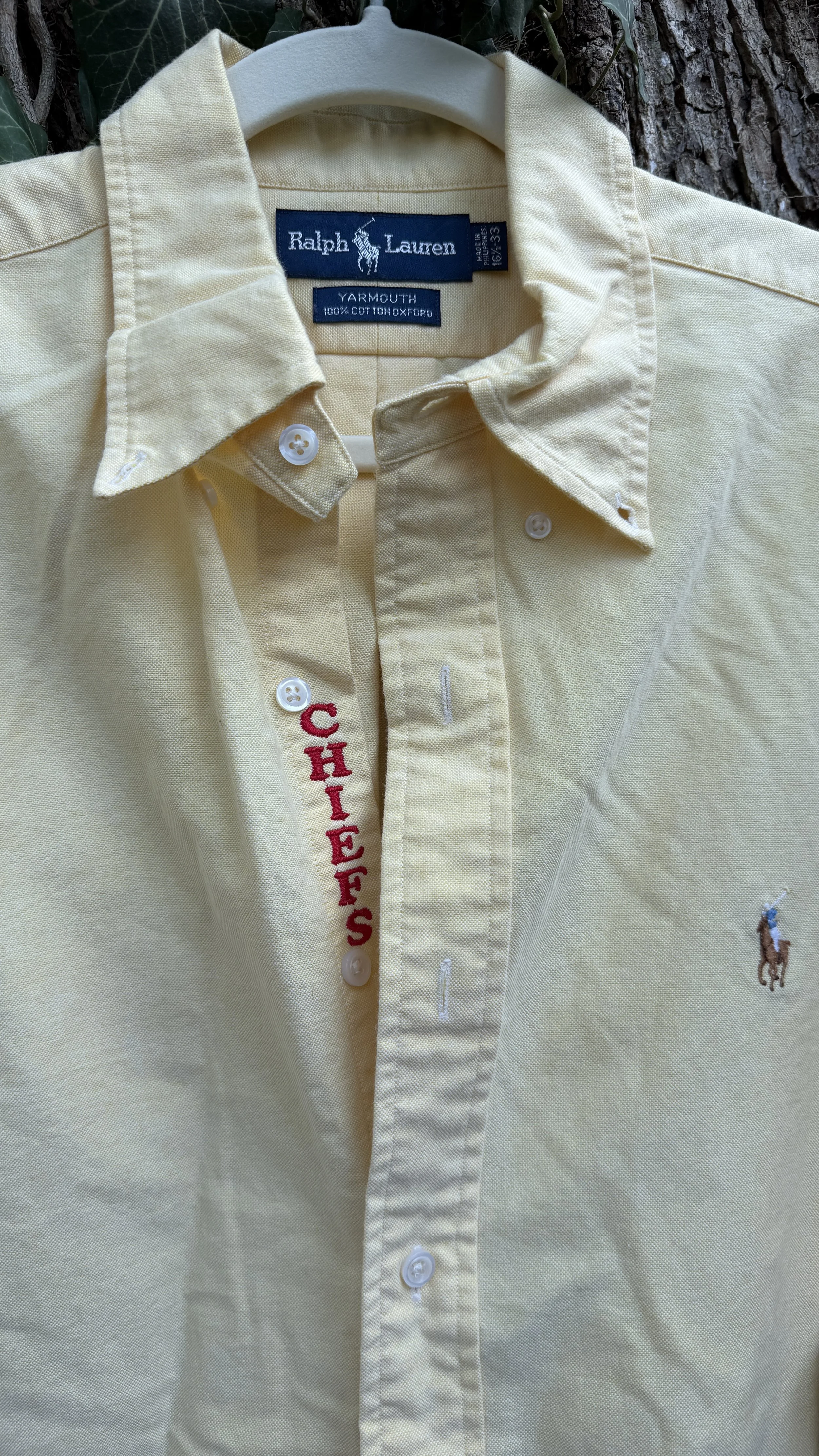 upcycled chiefs icon button-down // #100