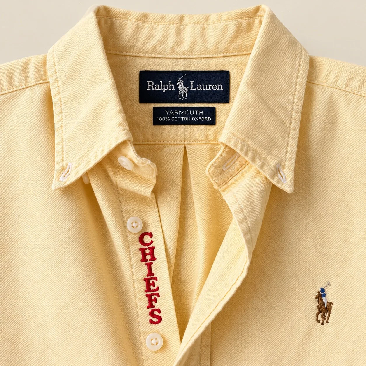upcycled chiefs icon button-down // #153
