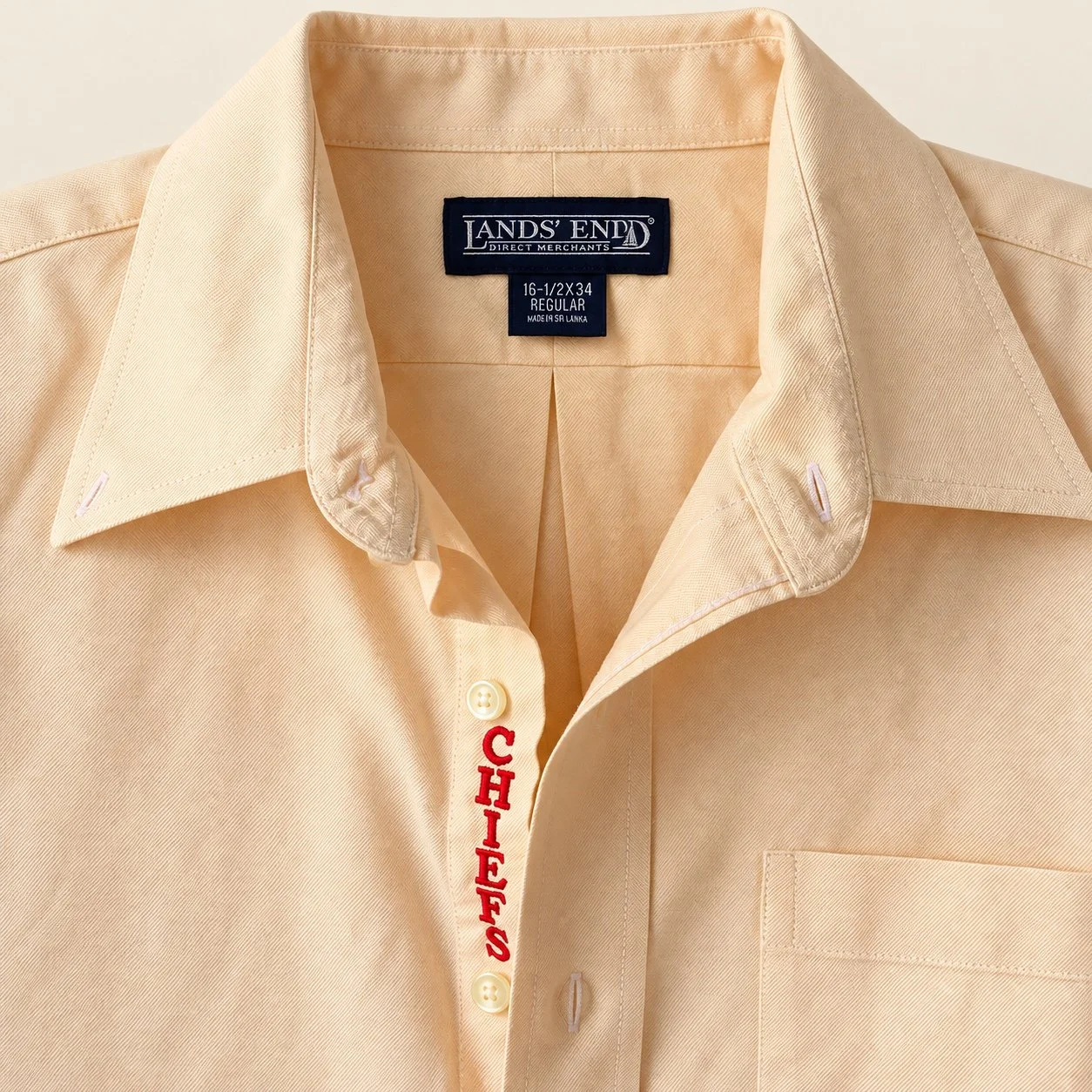 upcycled chiefs icon button-down // #151