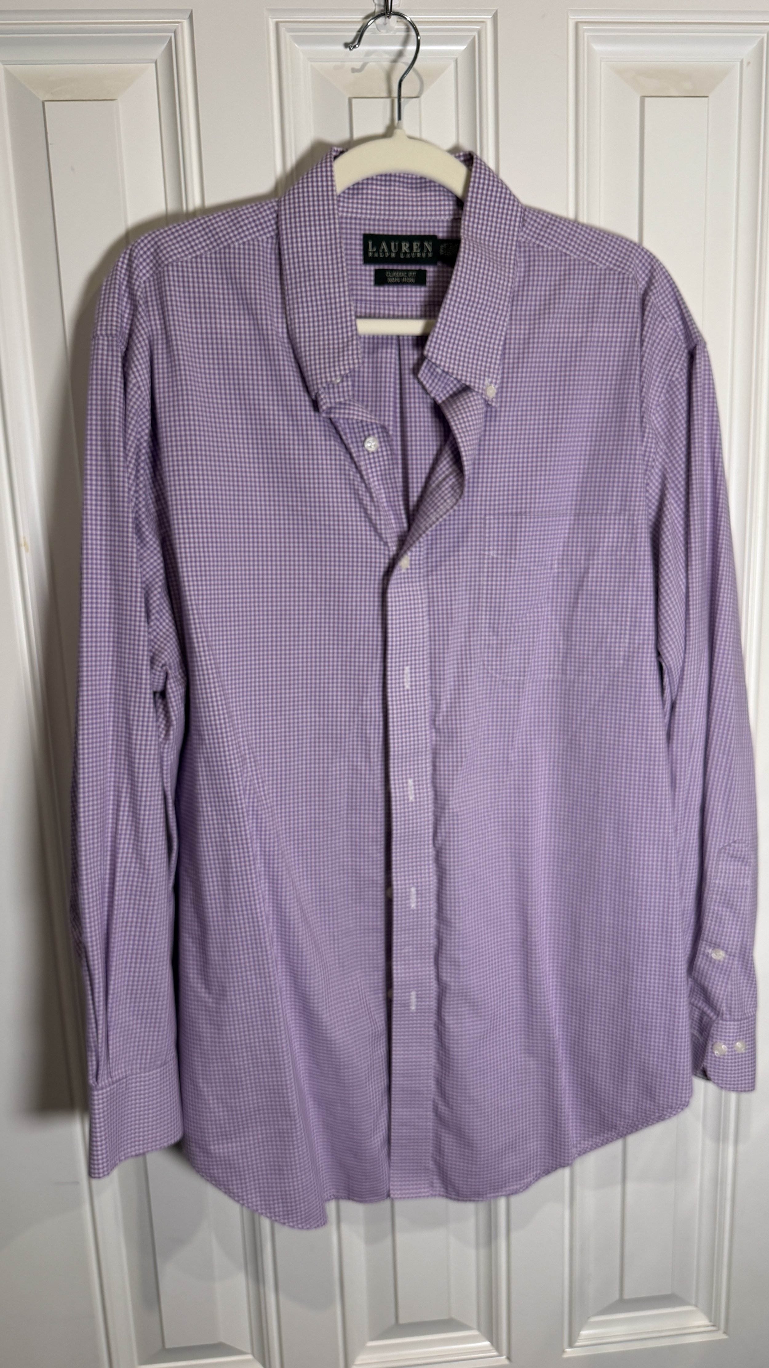 Ralph Lauren Purple Gingham Button-Down (Classic Fit, Non-Iron)