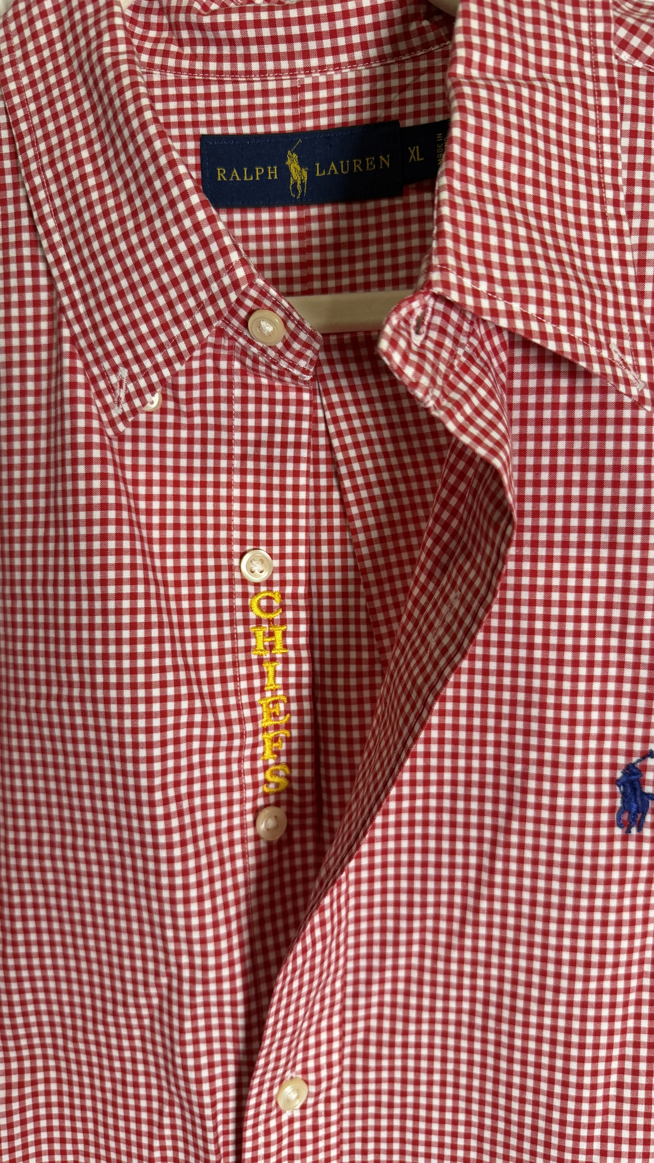 upcycled chiefs icon button-down // #129