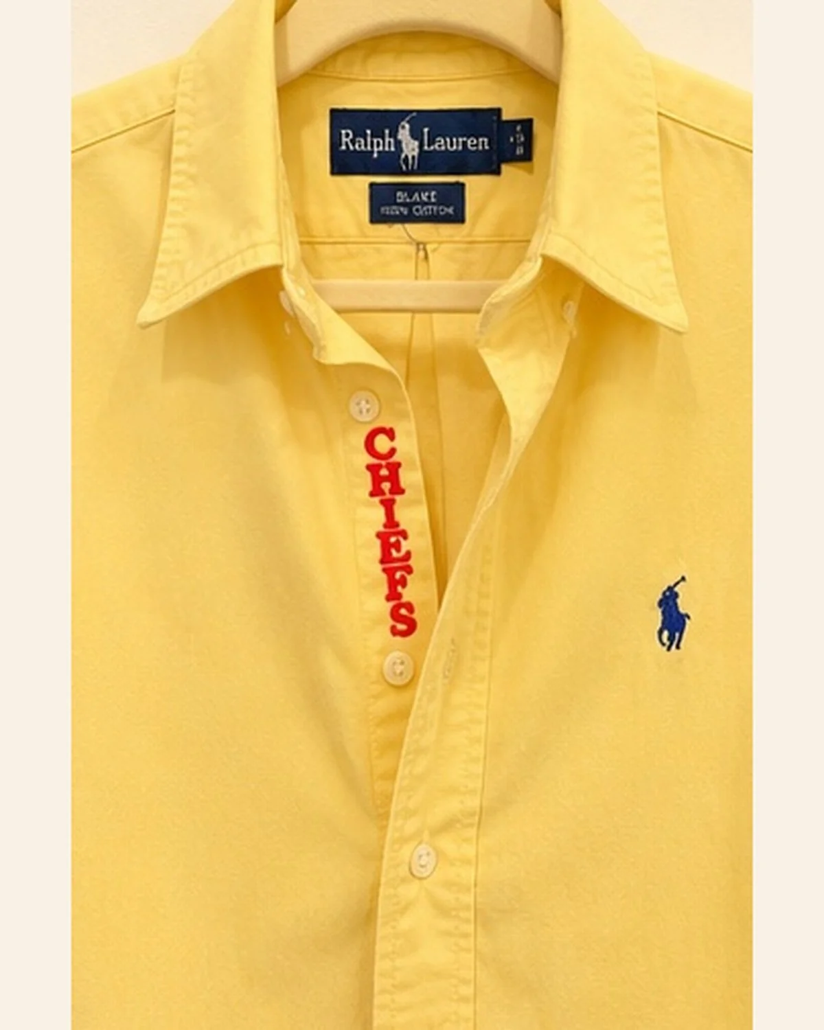 upcycled chiefs icon button-down // #177