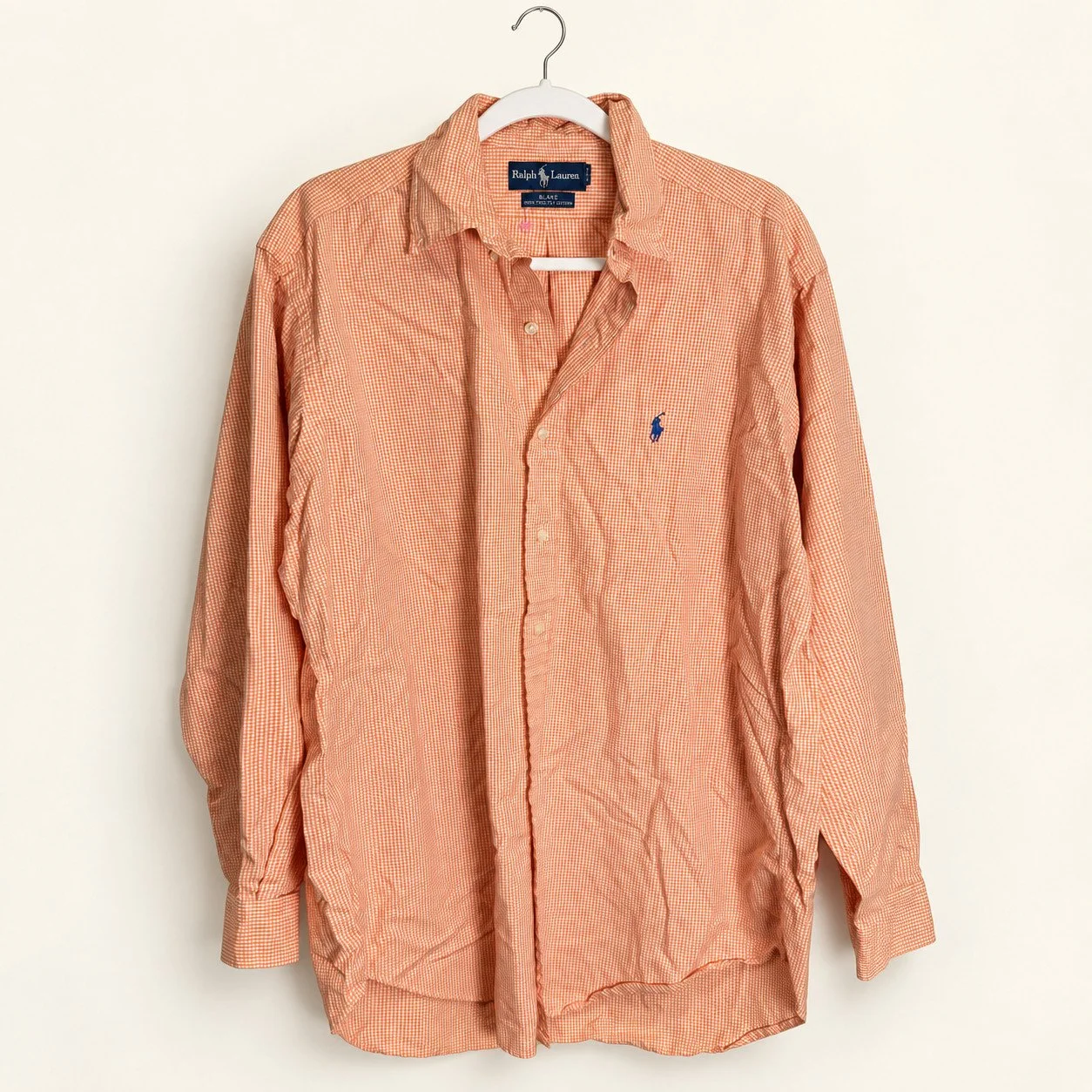 Ralph Lauren Orange Gingham Button-Down (Blake Fit)