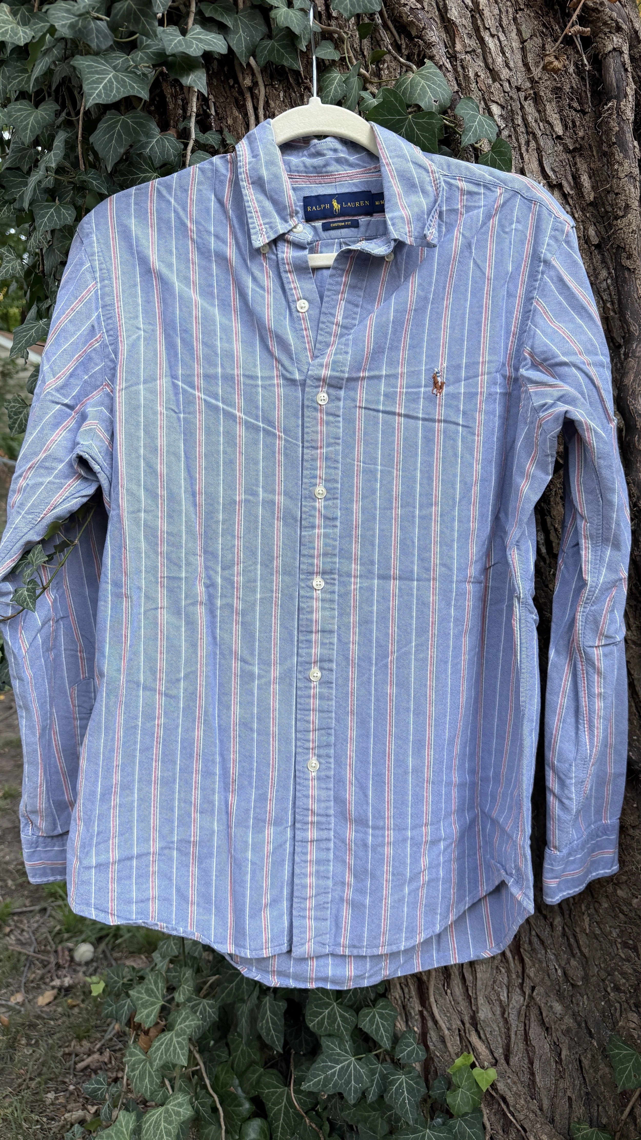 Vintage Ralph Lauren Blue Multi-Stripe Oxford Button-Down (Custom Fit)