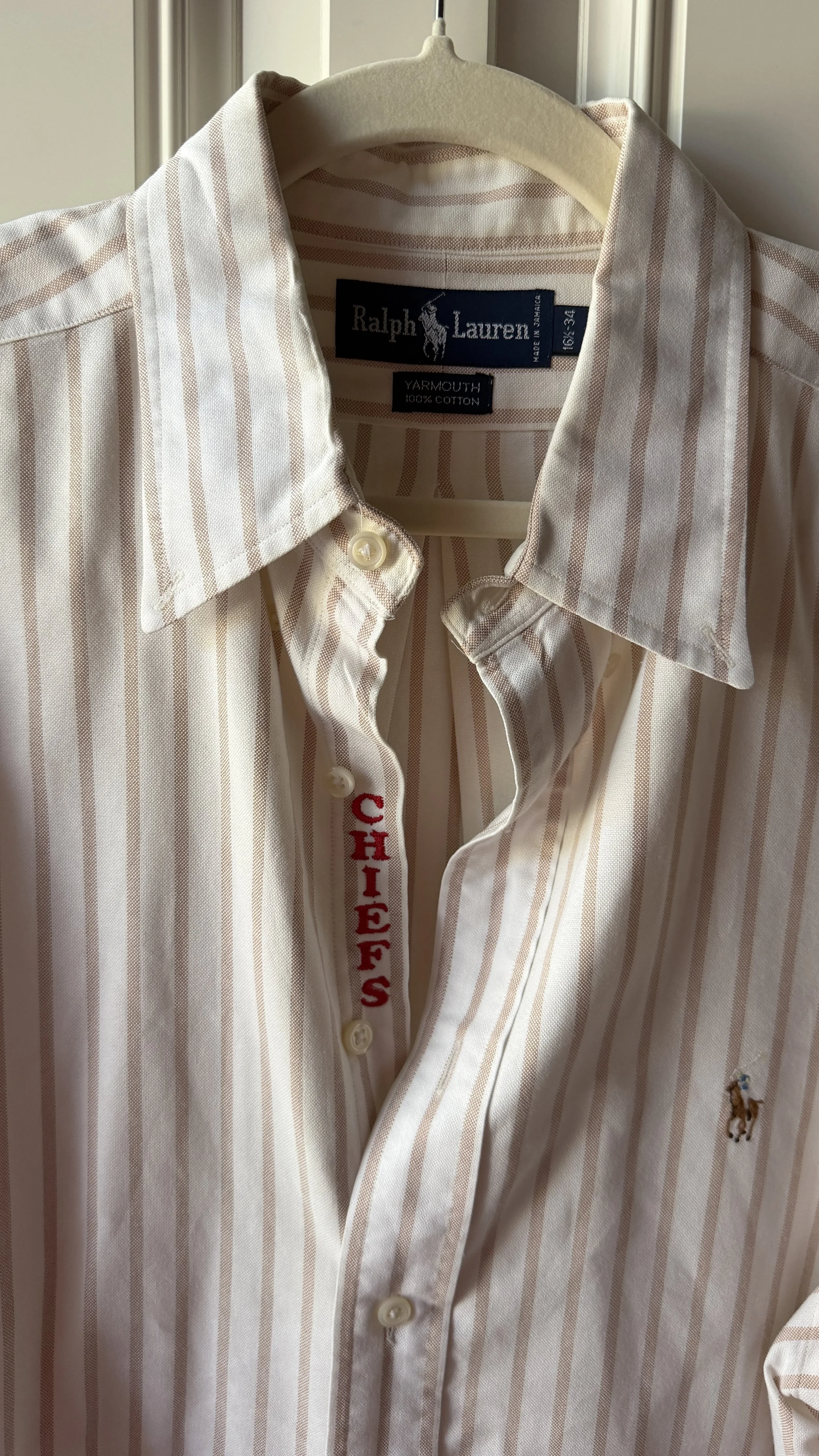 upcycled chiefs icon button-down // #85