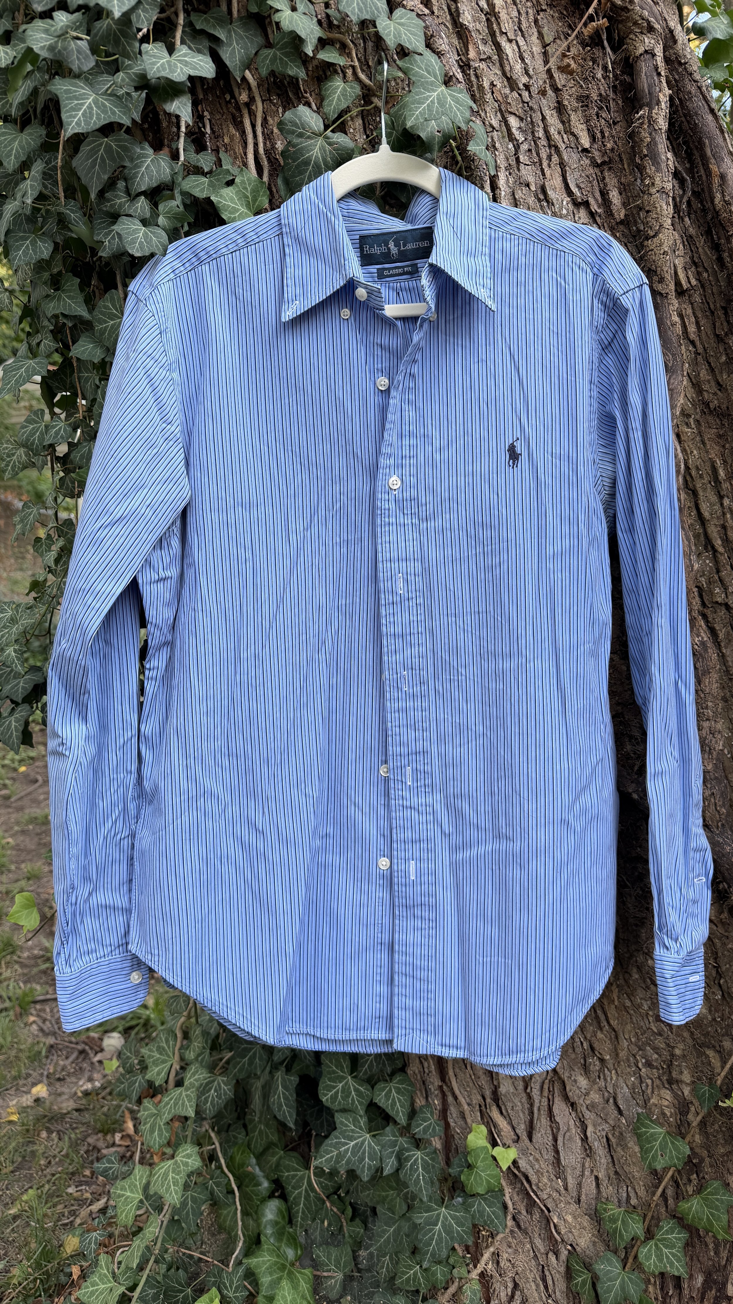 Vintage Ralph Lauren Blue Pinstripe Button-Down (Classic Fit)