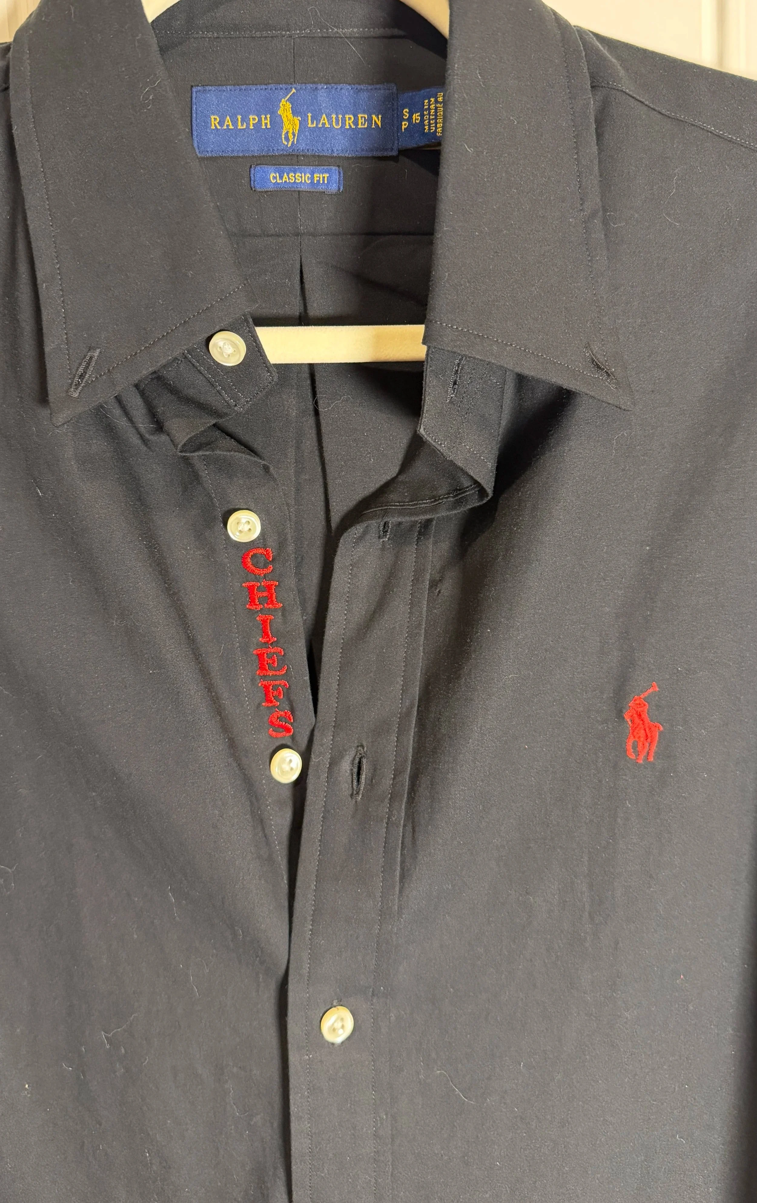 upcycled chiefs icon button-down // #126