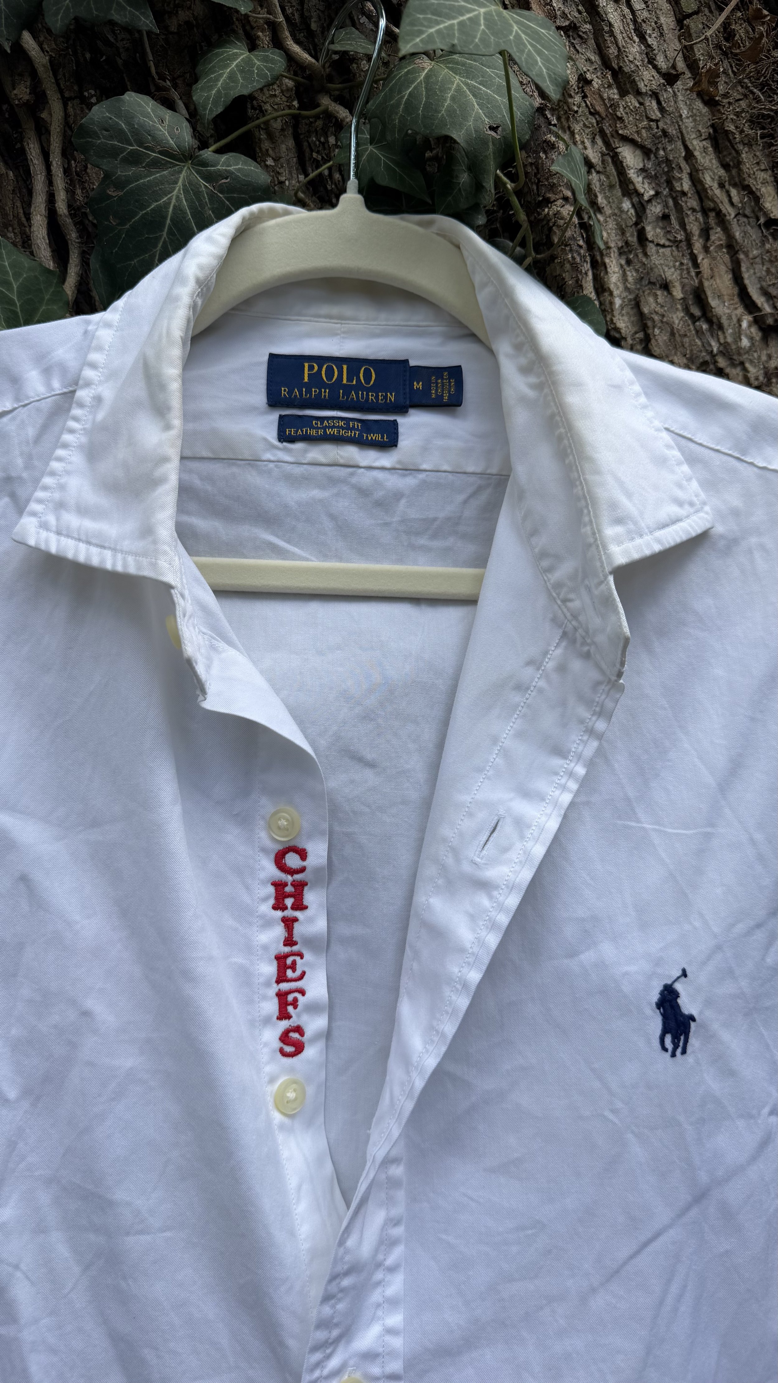 upcycled chiefs icon button-down // #99