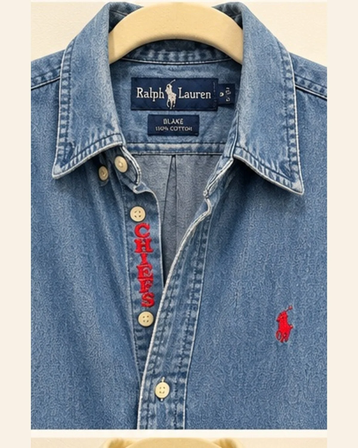 upcycled chiefs icon button-down // #175