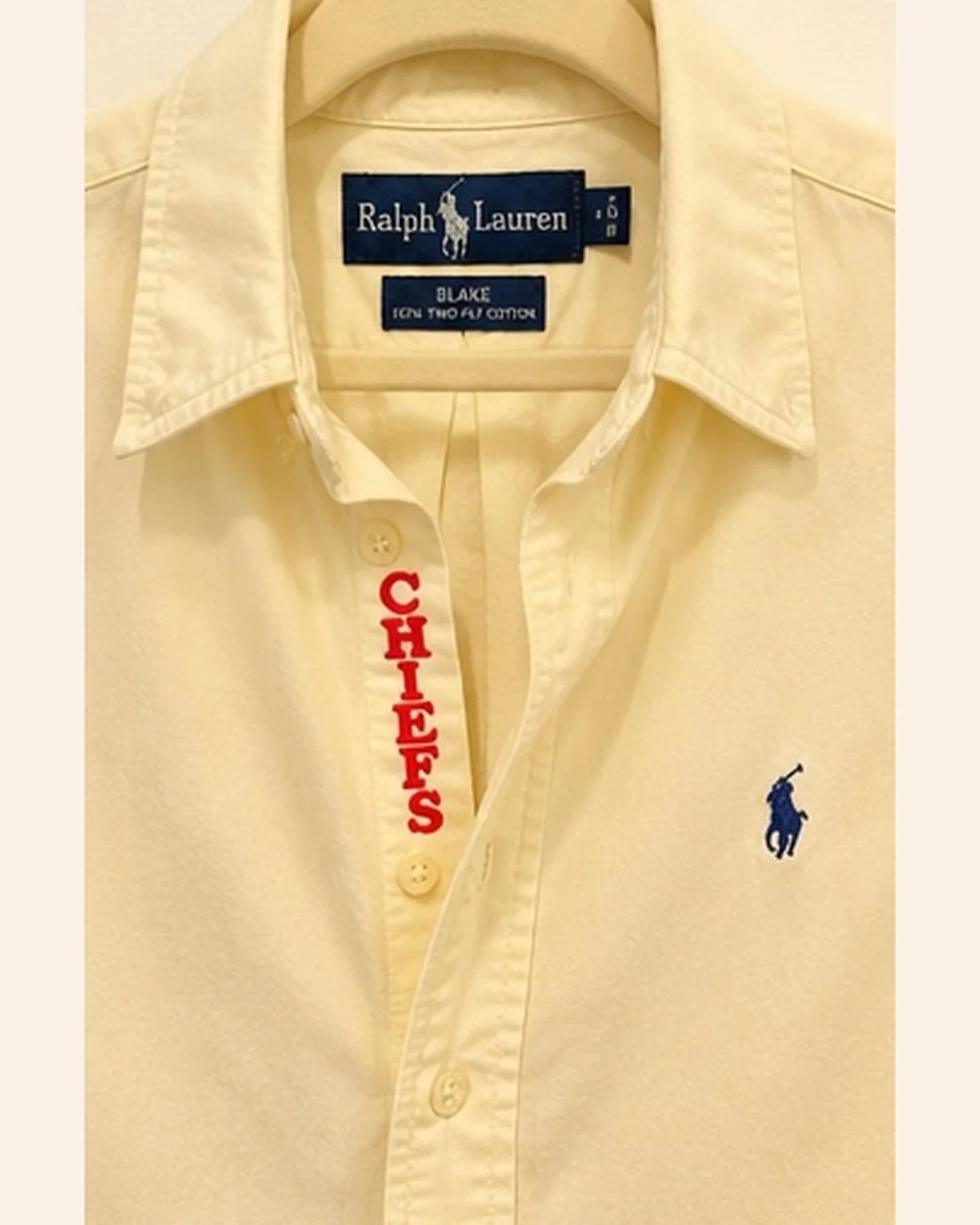 upcycled chiefs icon button-down // #179