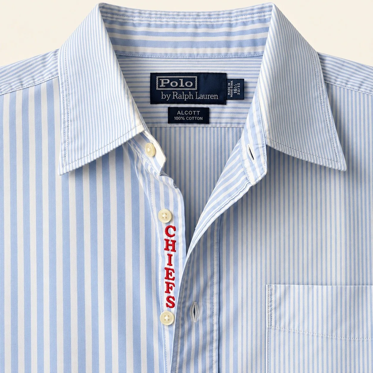 upcycled chiefs icon button-down // #159