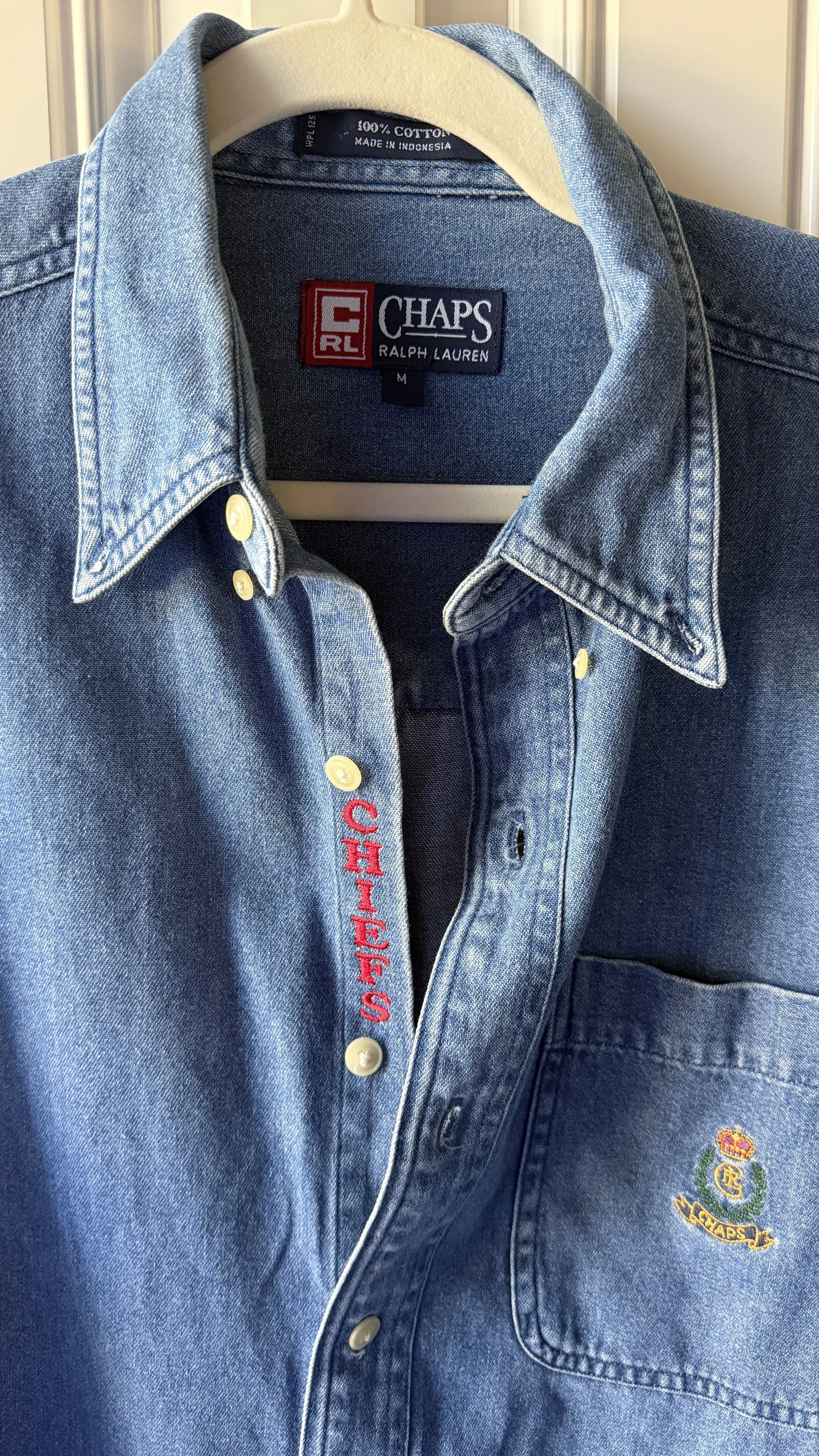 upcycled chiefs icon button-down // #164