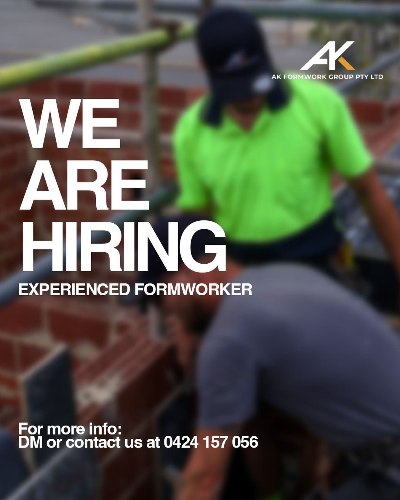 Now hiring over the holidays &amp; New Year period. 
📍Perth- based projects 

Enquiries via DM or contact us at: 
📞 0424 157 056
📧 AKformwork@outlook.com.au

#formwork #builderswa #buildersperth