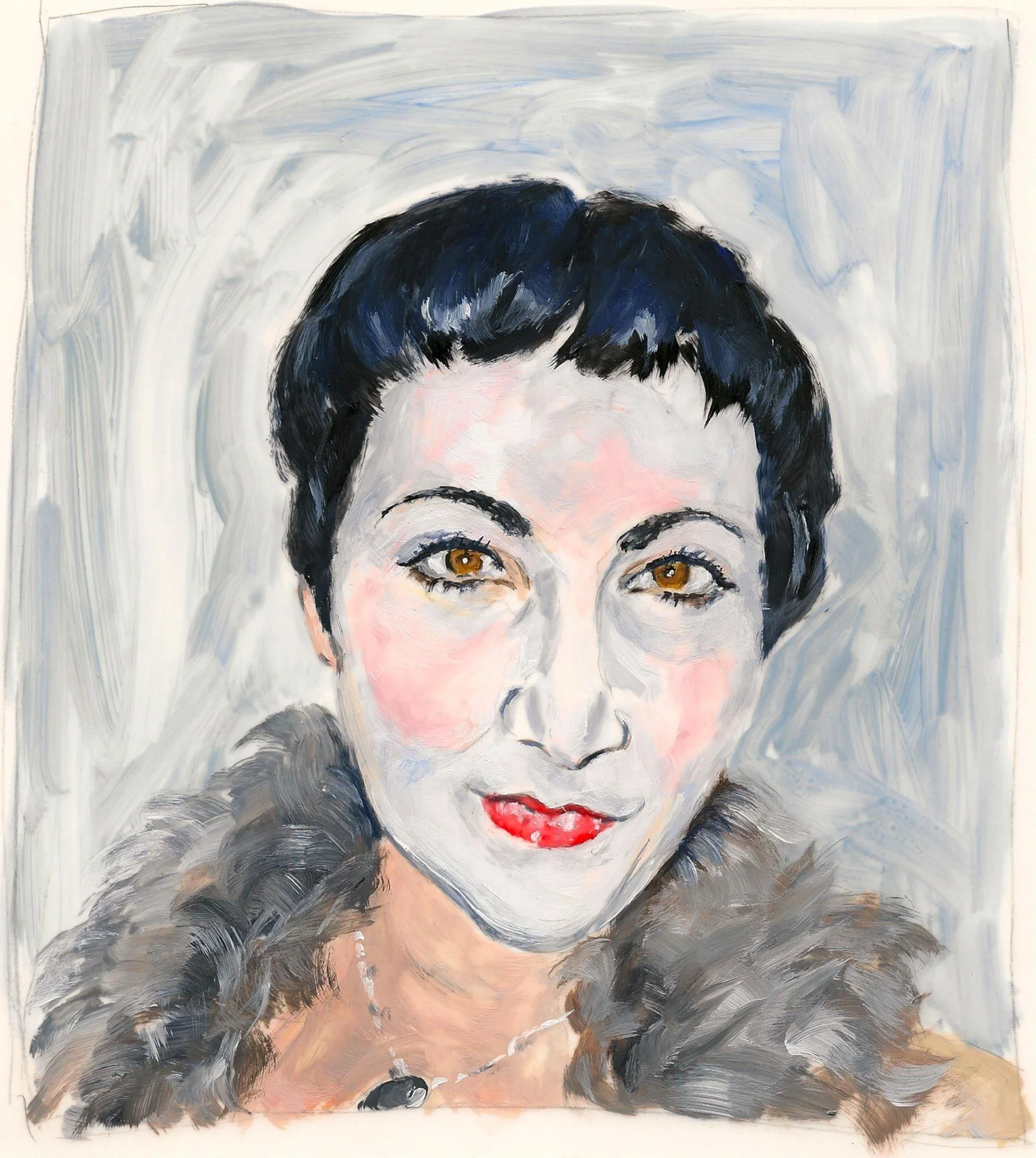 "Nadja Sayej", 2011, acrylic on mylar, 11 x 8.5 inches
