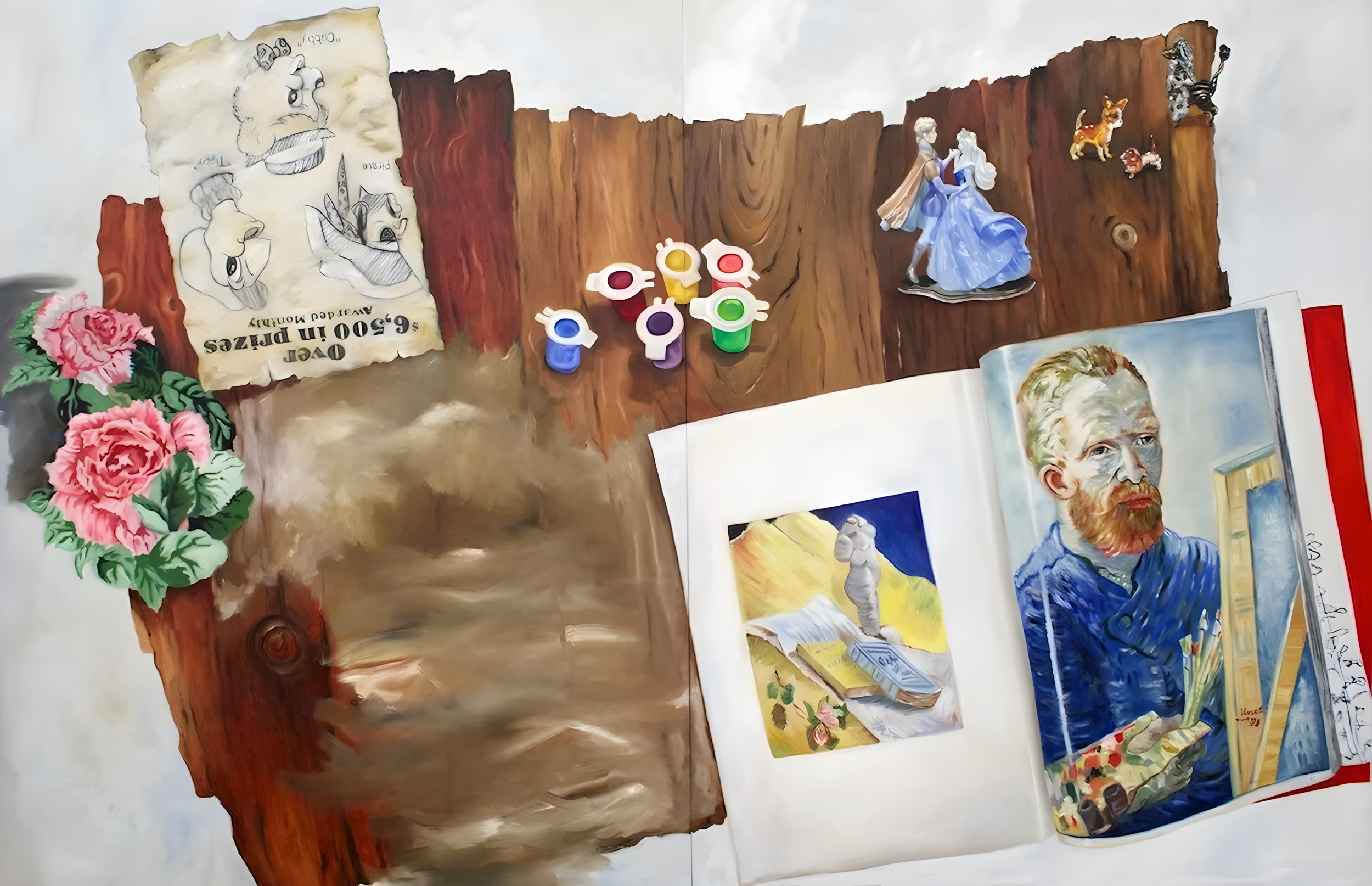  It Began with a Death, Van Gogh, and a Pirate , oil on canvas, 94 x 108 inches