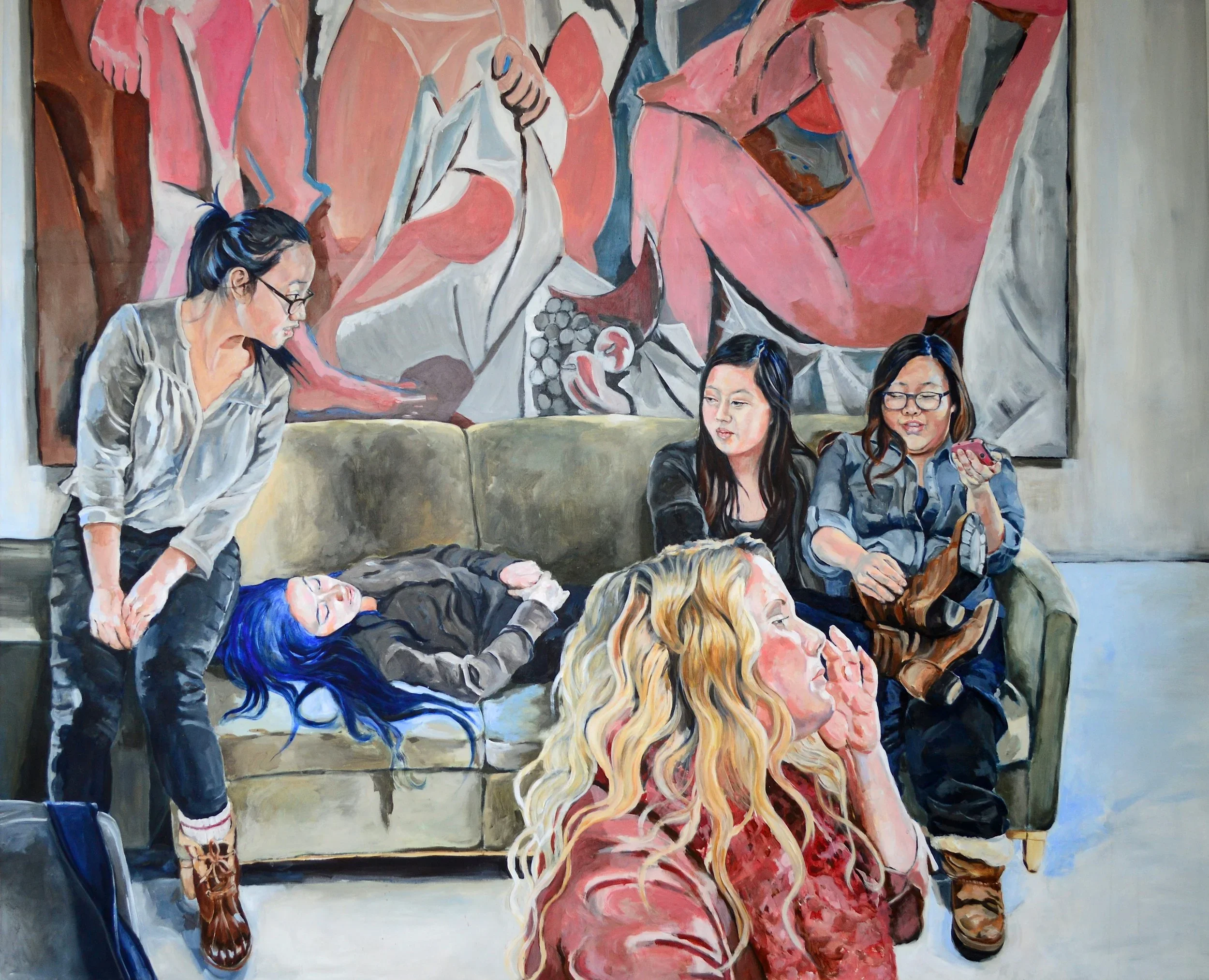 "Demoiselles", oil on linen, 52 x 64 inches