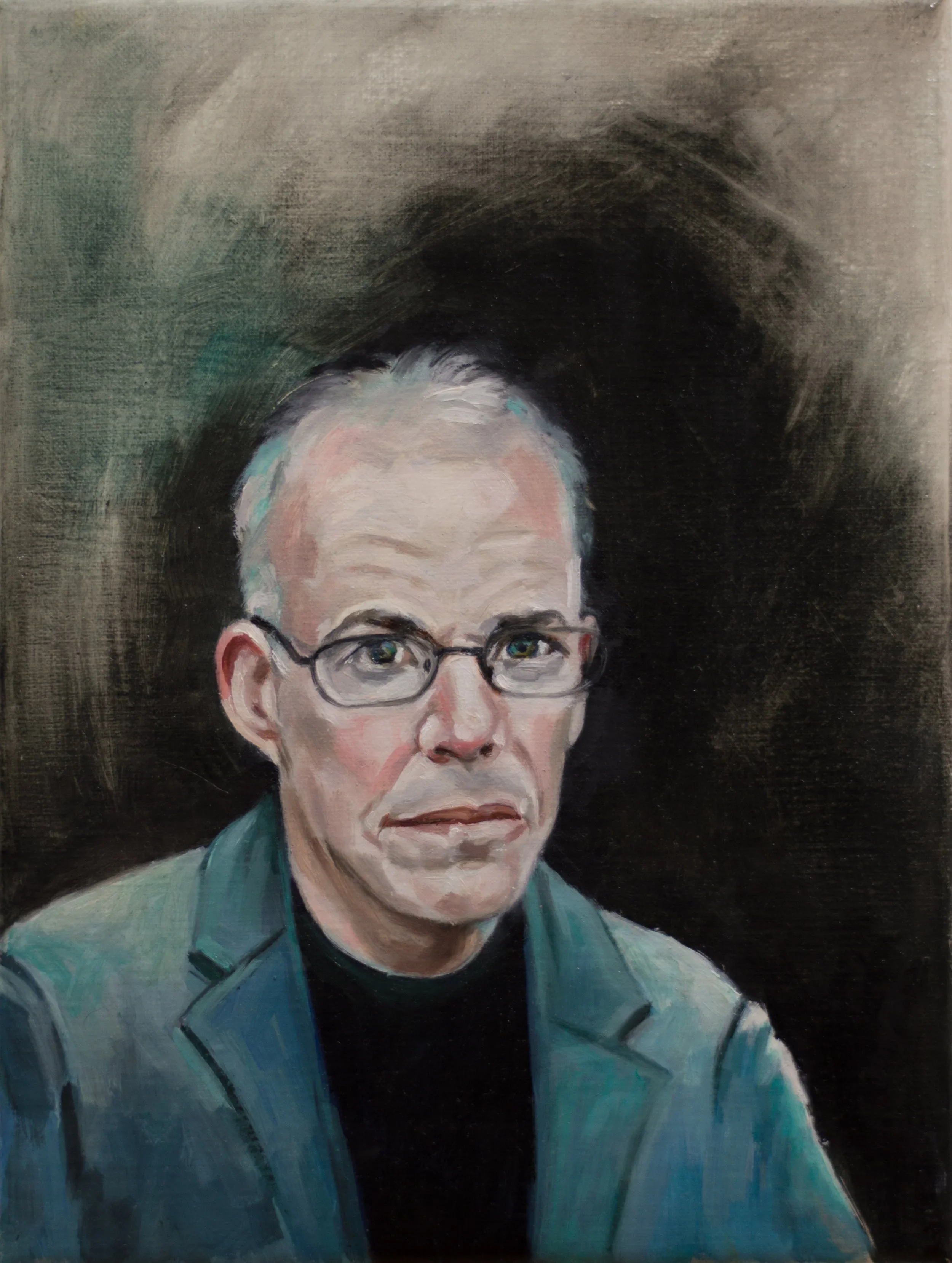 "Bill McKibben", oil on linen, 12 x 9 inches
