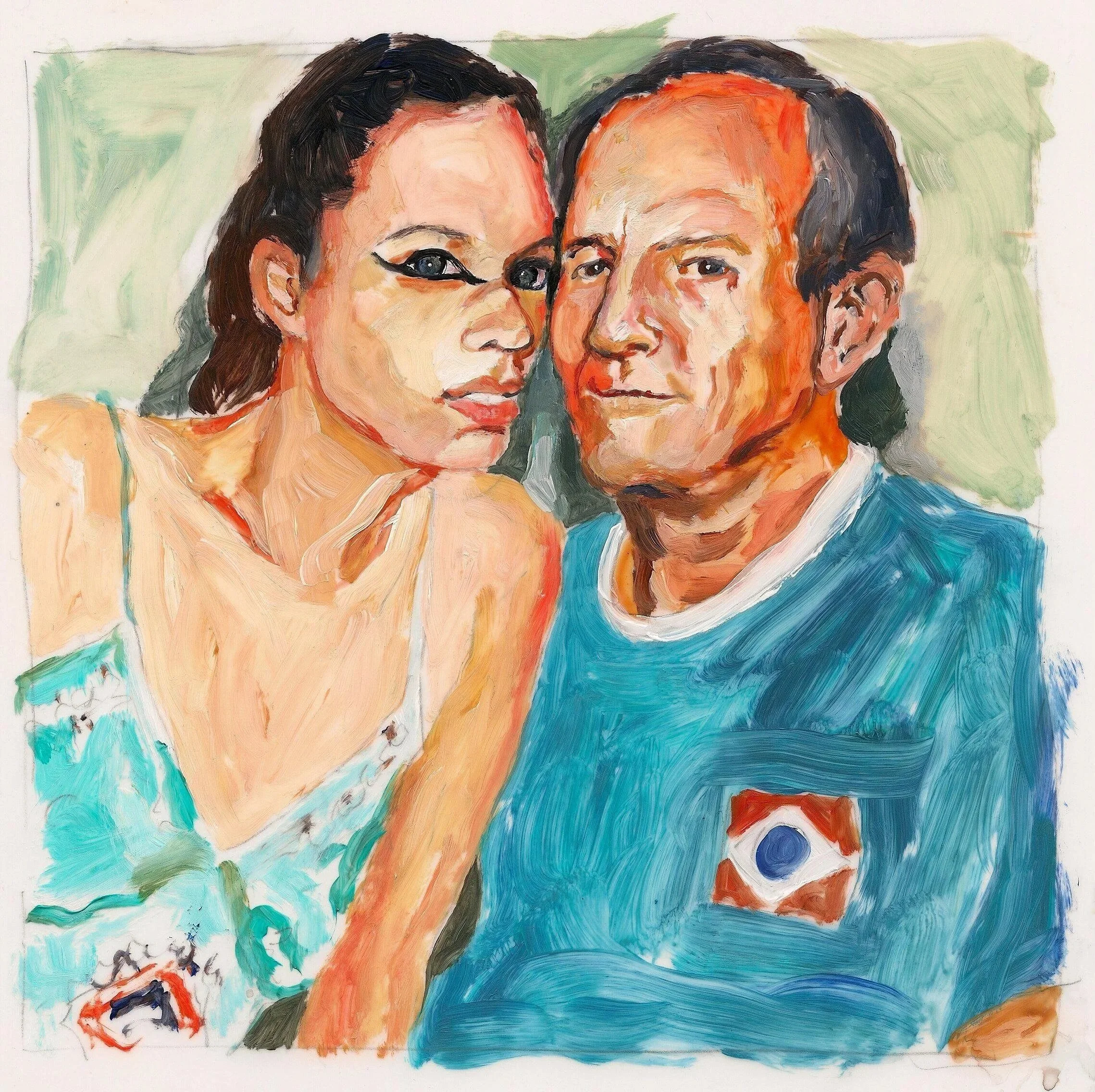 "Peter Beard", acrylic on mylar, 11 x 8.5 inches