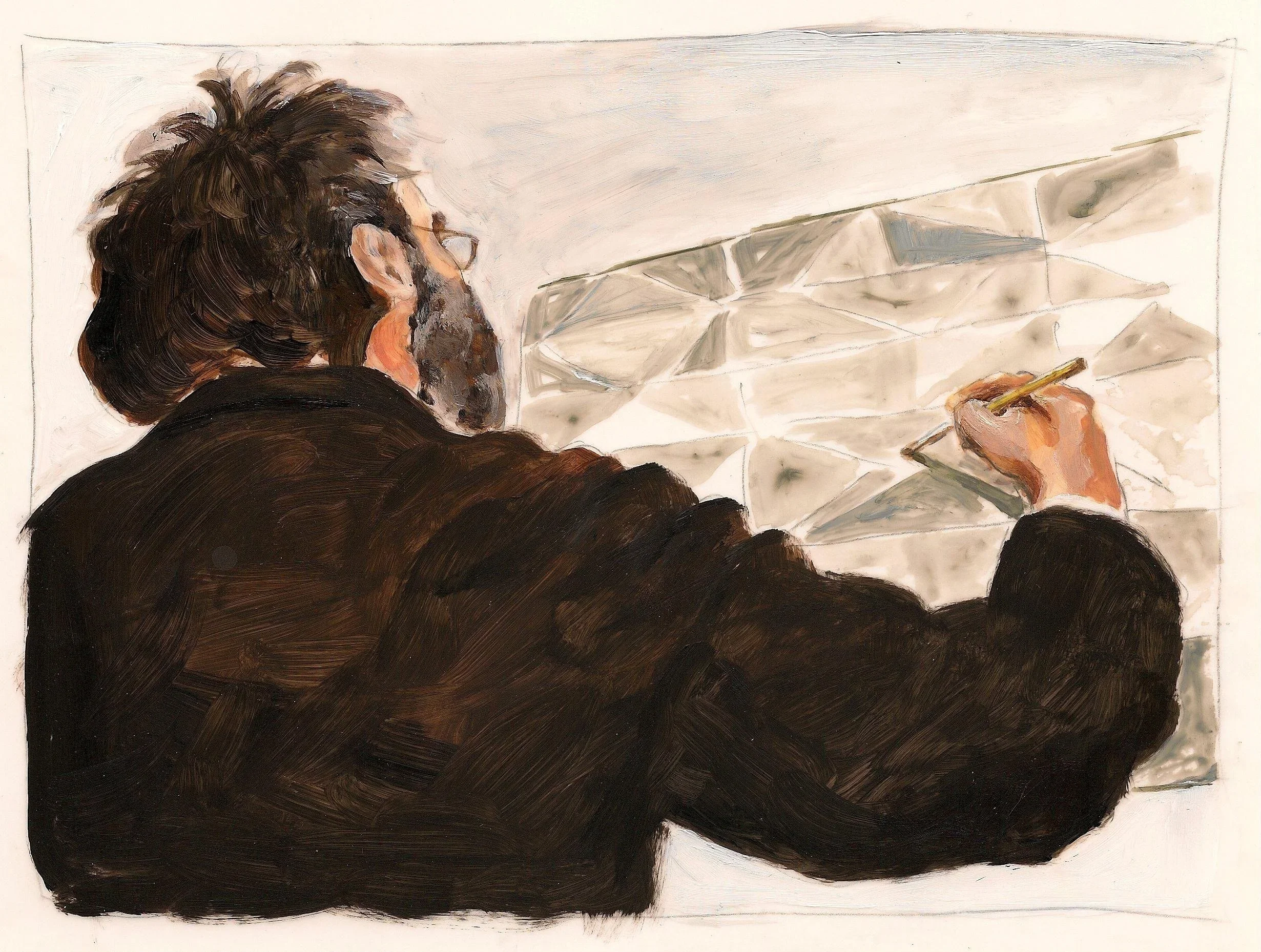 "Matthew Collins", 2011, acrylic on mylar, 11 x 8.5 inches