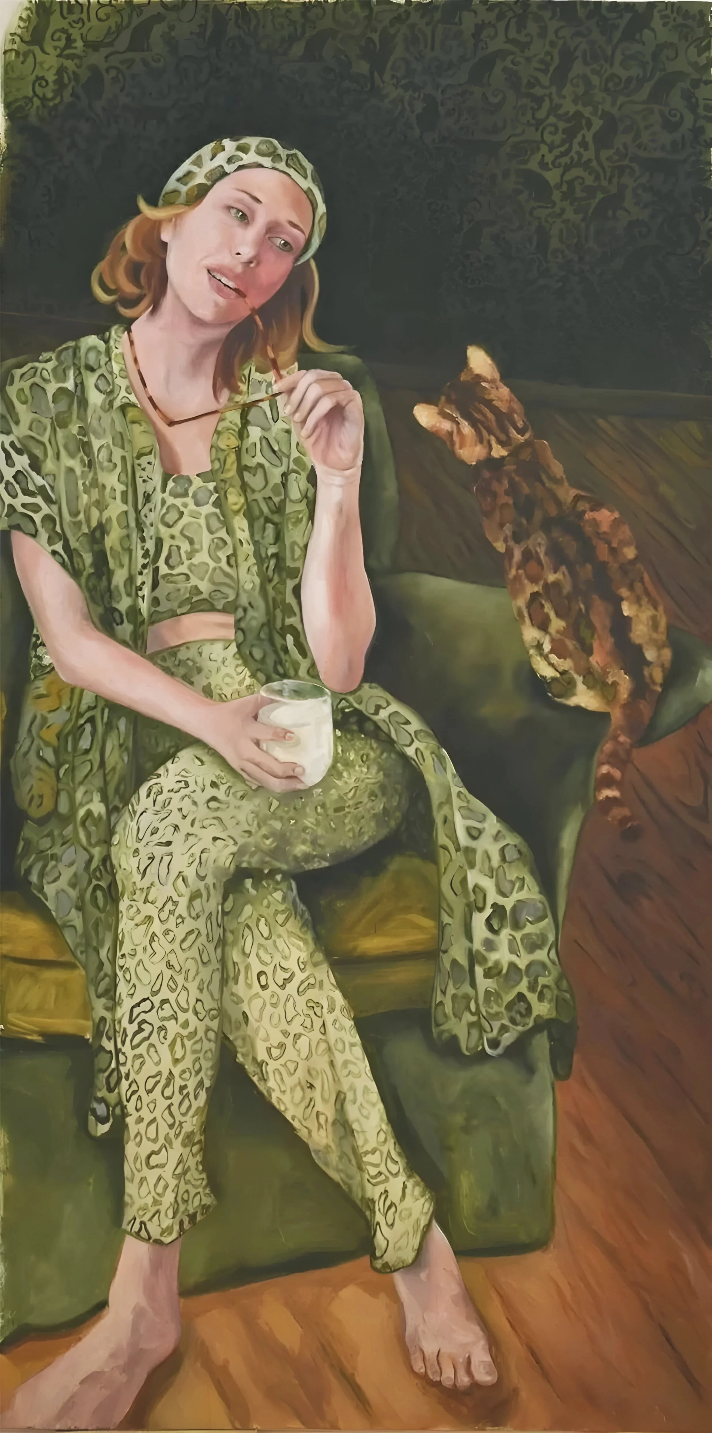  She was...a cat , oil on canvas,  60 x 30 inches