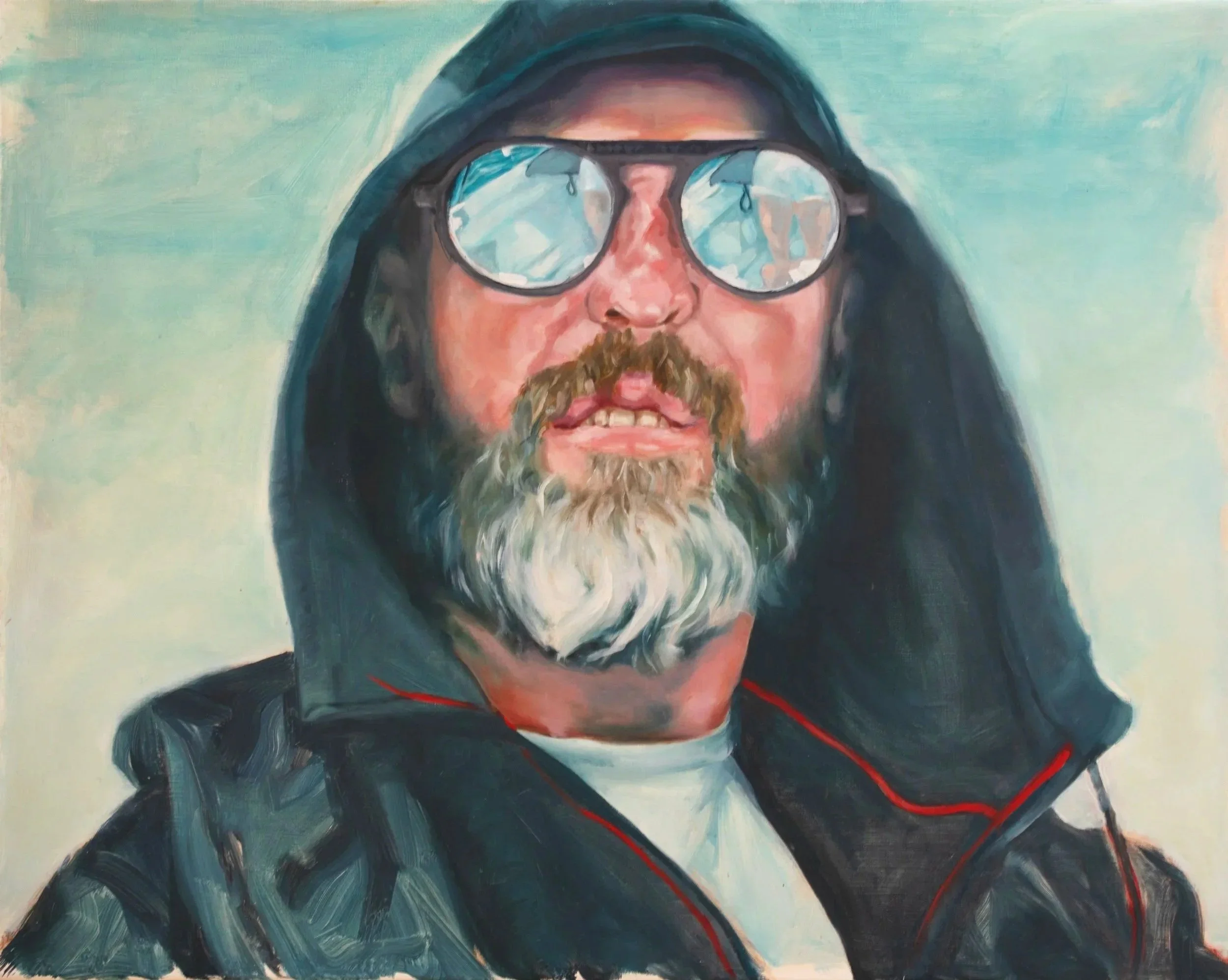  1:11 A.M. , oil on linen, 34 x 37 inches (2 panels 34 x 30 inches, 34 x 7 inches)