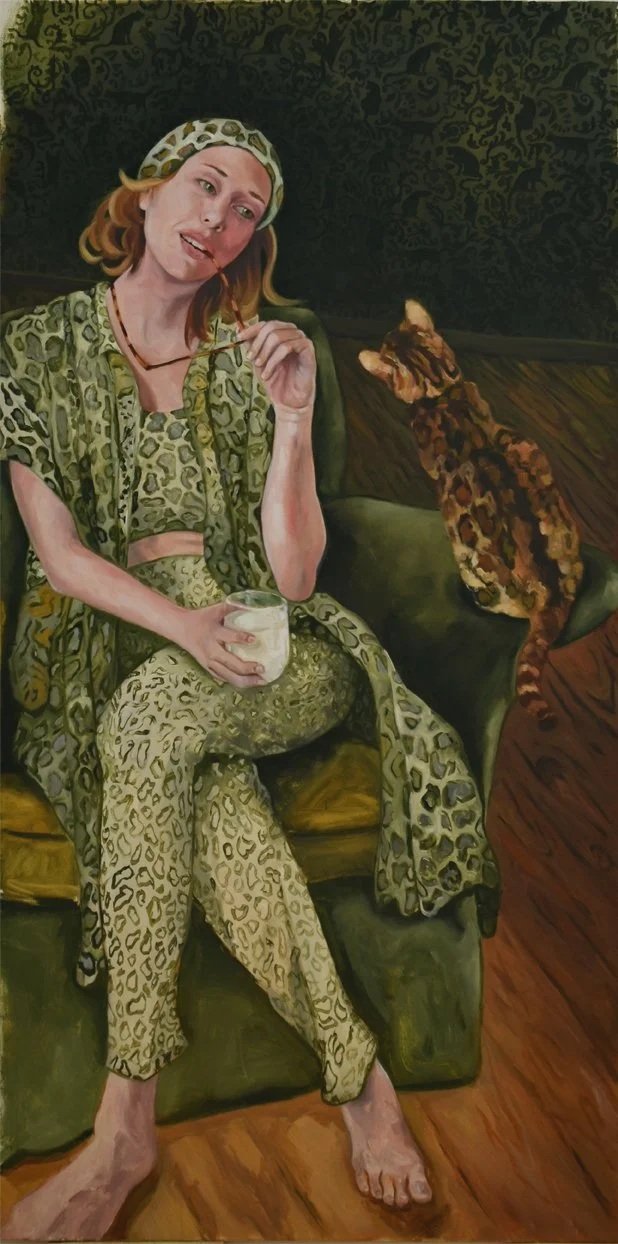 "She was...a cat", oil on canvas, 60 x 30 inches