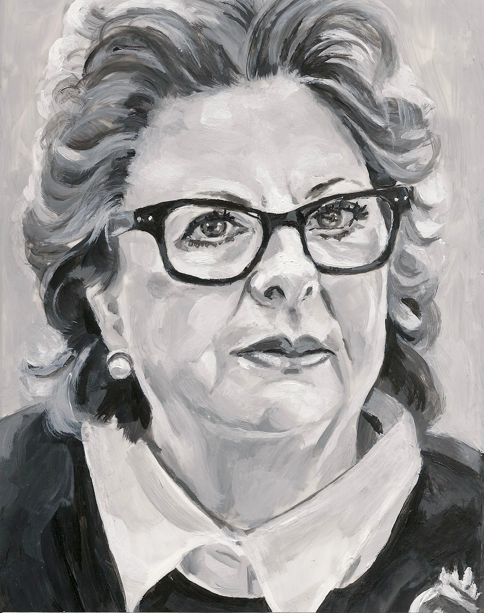  Susan Thompson , acrylic on mylar on wood panel, 5.5 x 7 inches