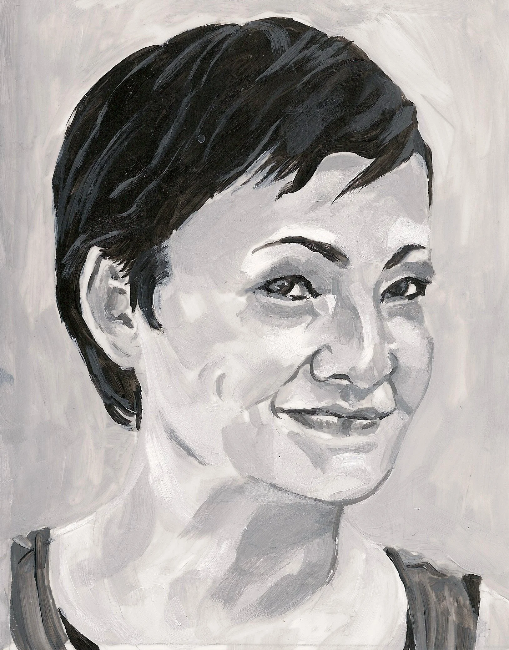  Roseanna Deerchild ,acrylic on mylar on wood panel, 5.5 x 7 inches