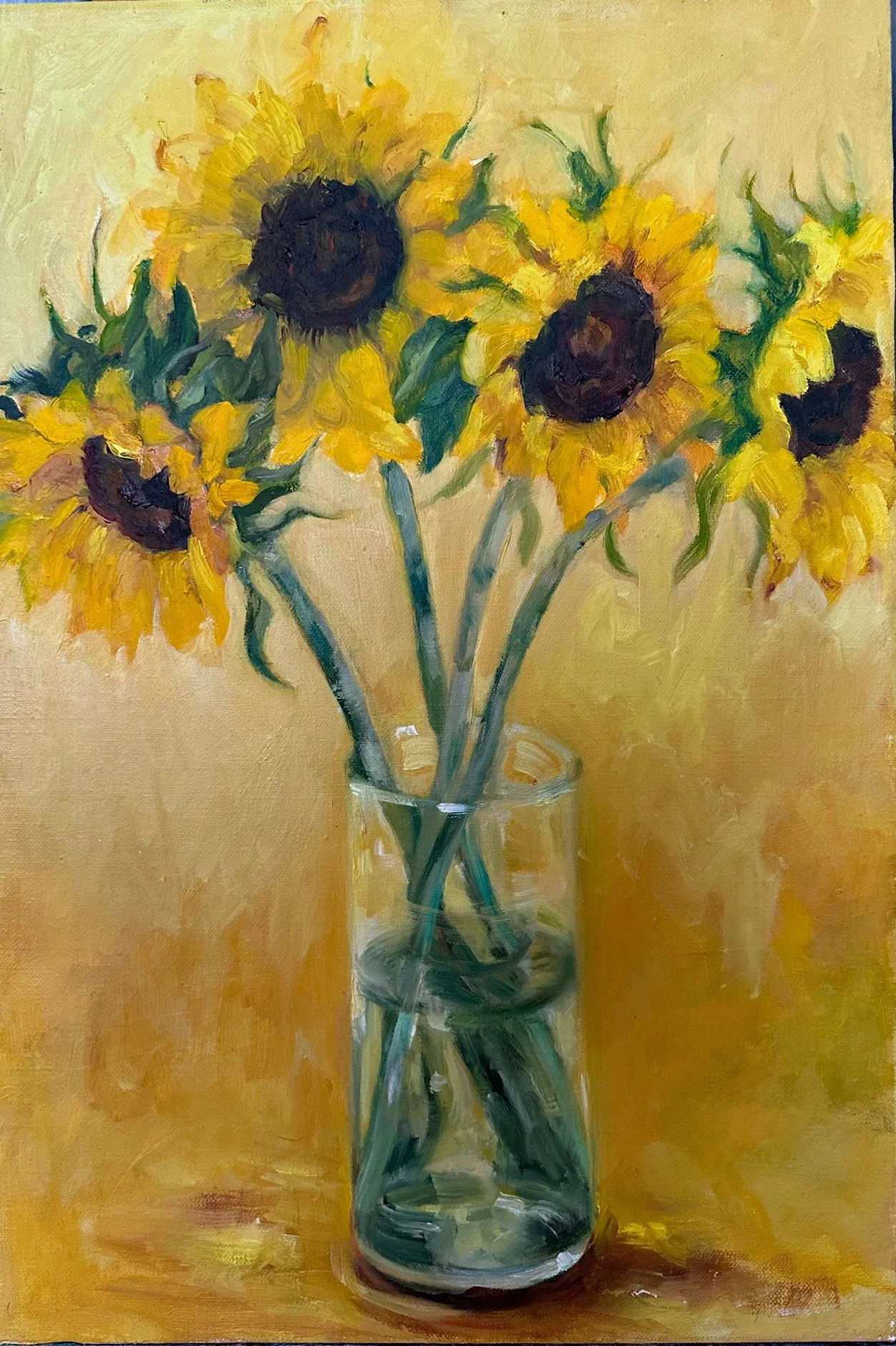 "Tournesols", oil on canvas, 9 x 12 inches