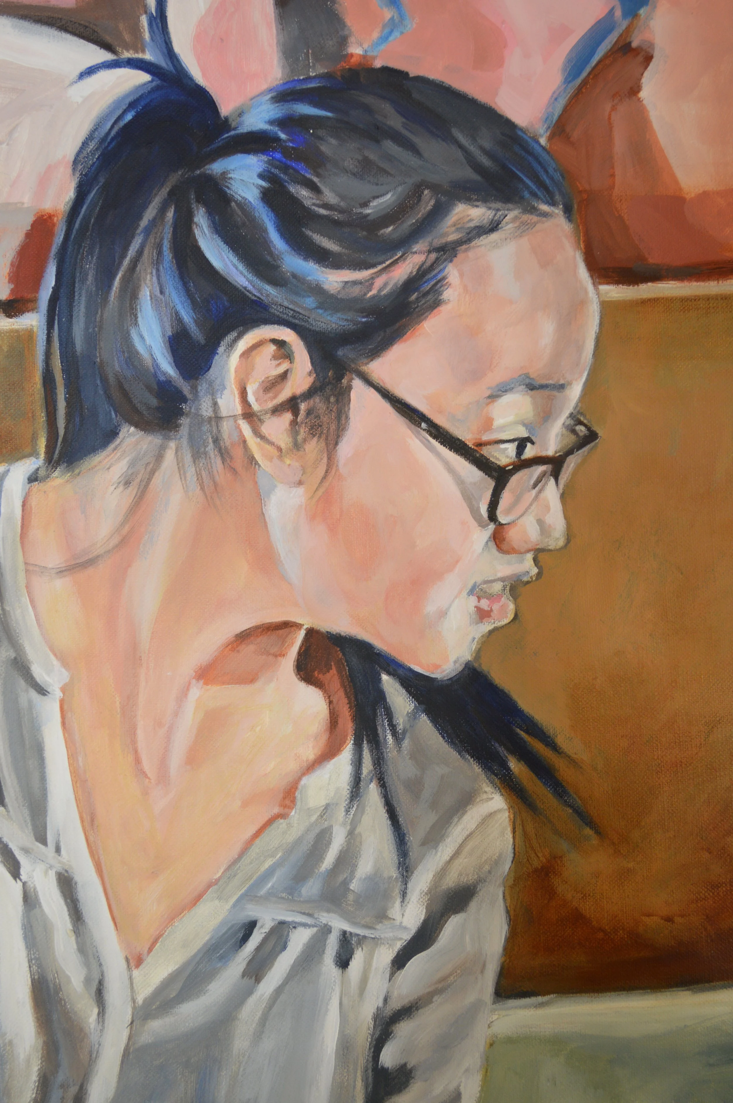  Demoiselles , (DETAIL), oil on linen, 52 x 64 inches