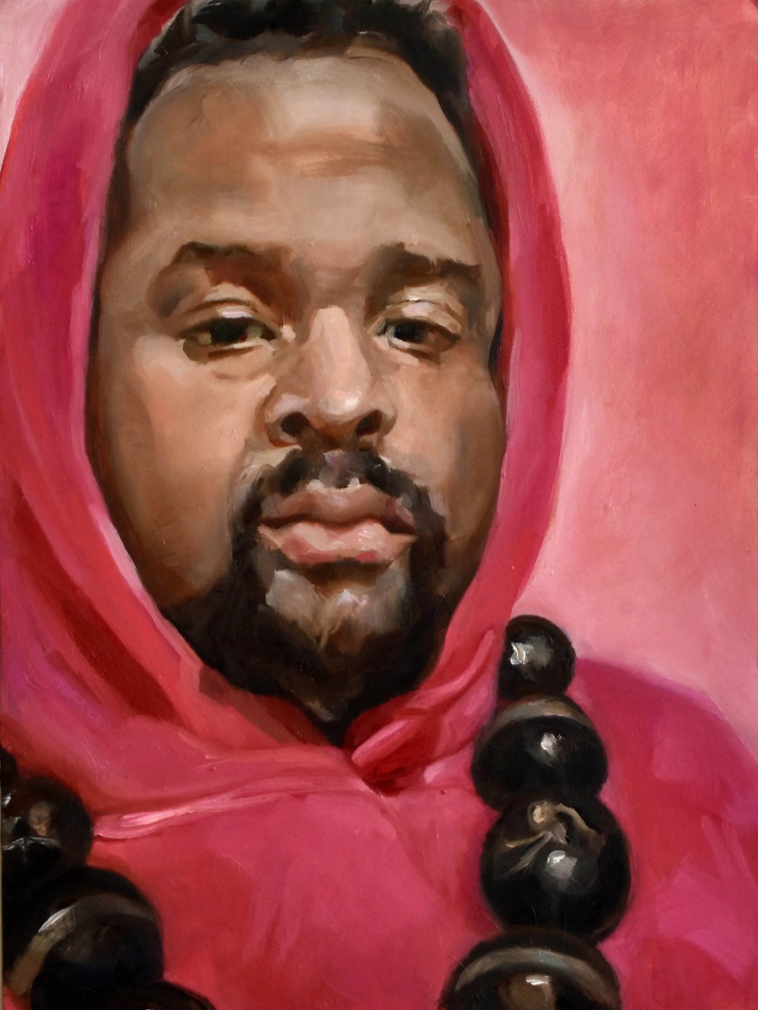 "Hangin' on and keepin' the faith.", oil on panel, 12 x 9 inches