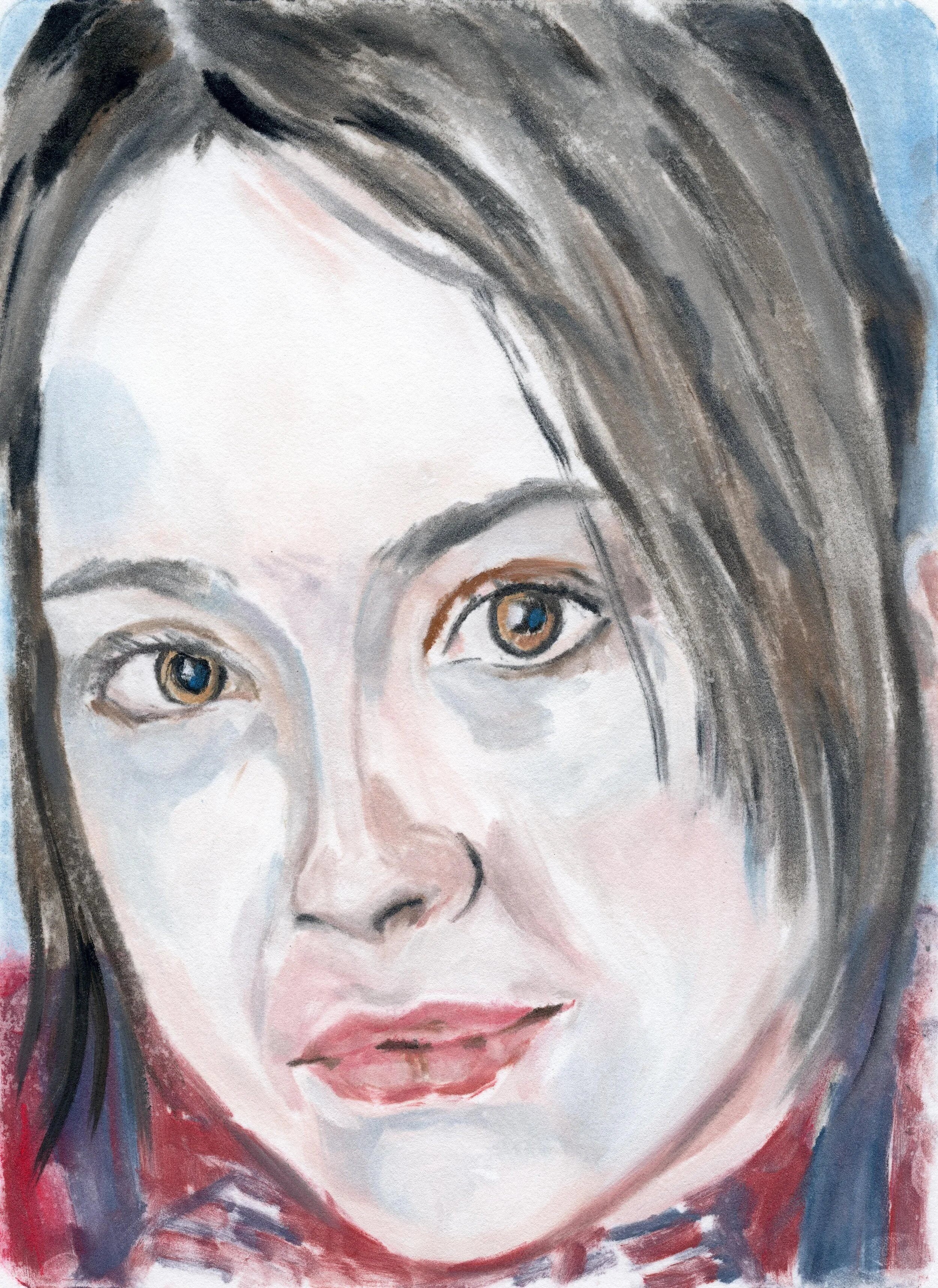 "Ellen Page", monotype, 10 x 7.5 inches