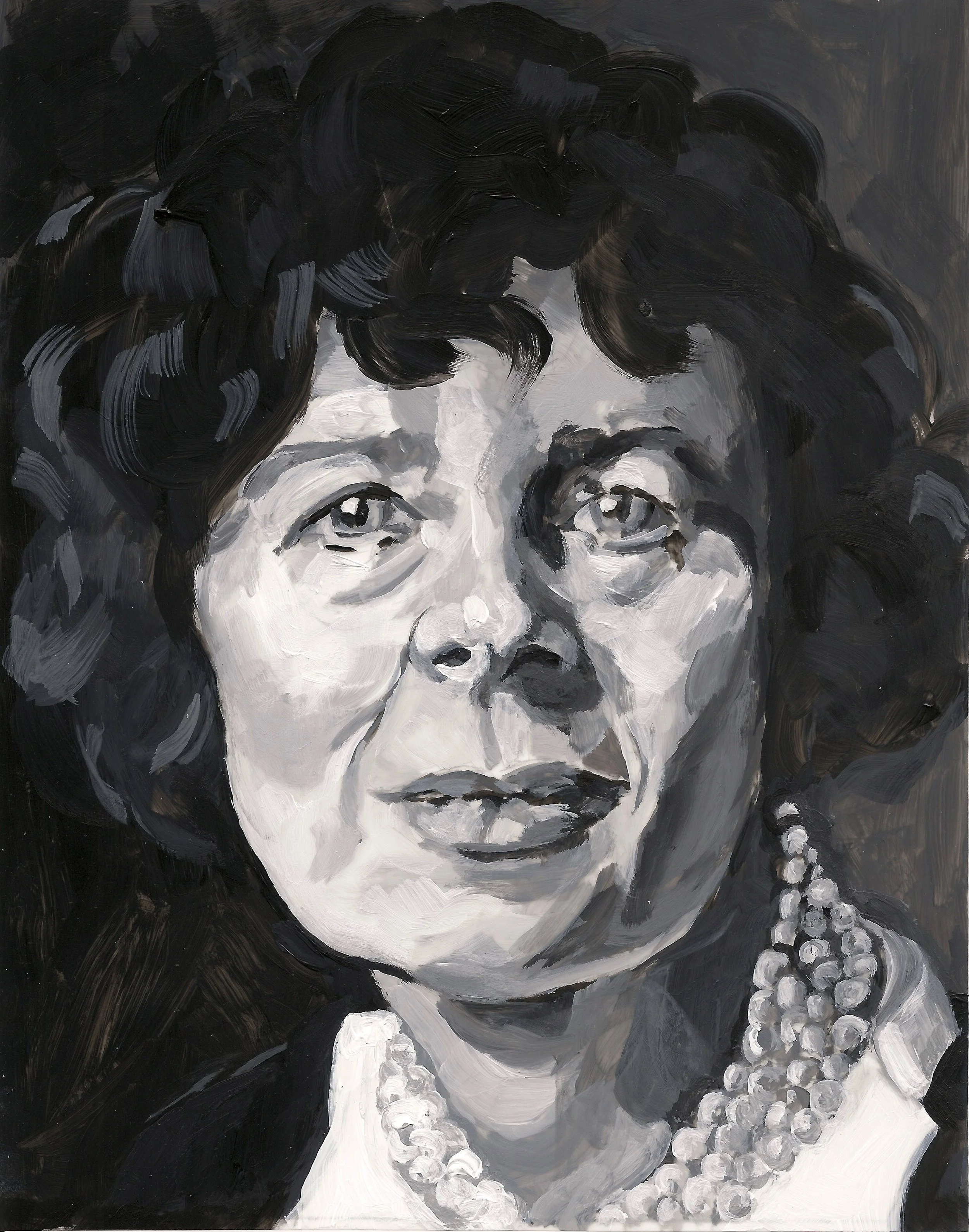  Mira Spivak (Politician) , acrylic on mylar on wood panel 5.5 x 7 inches