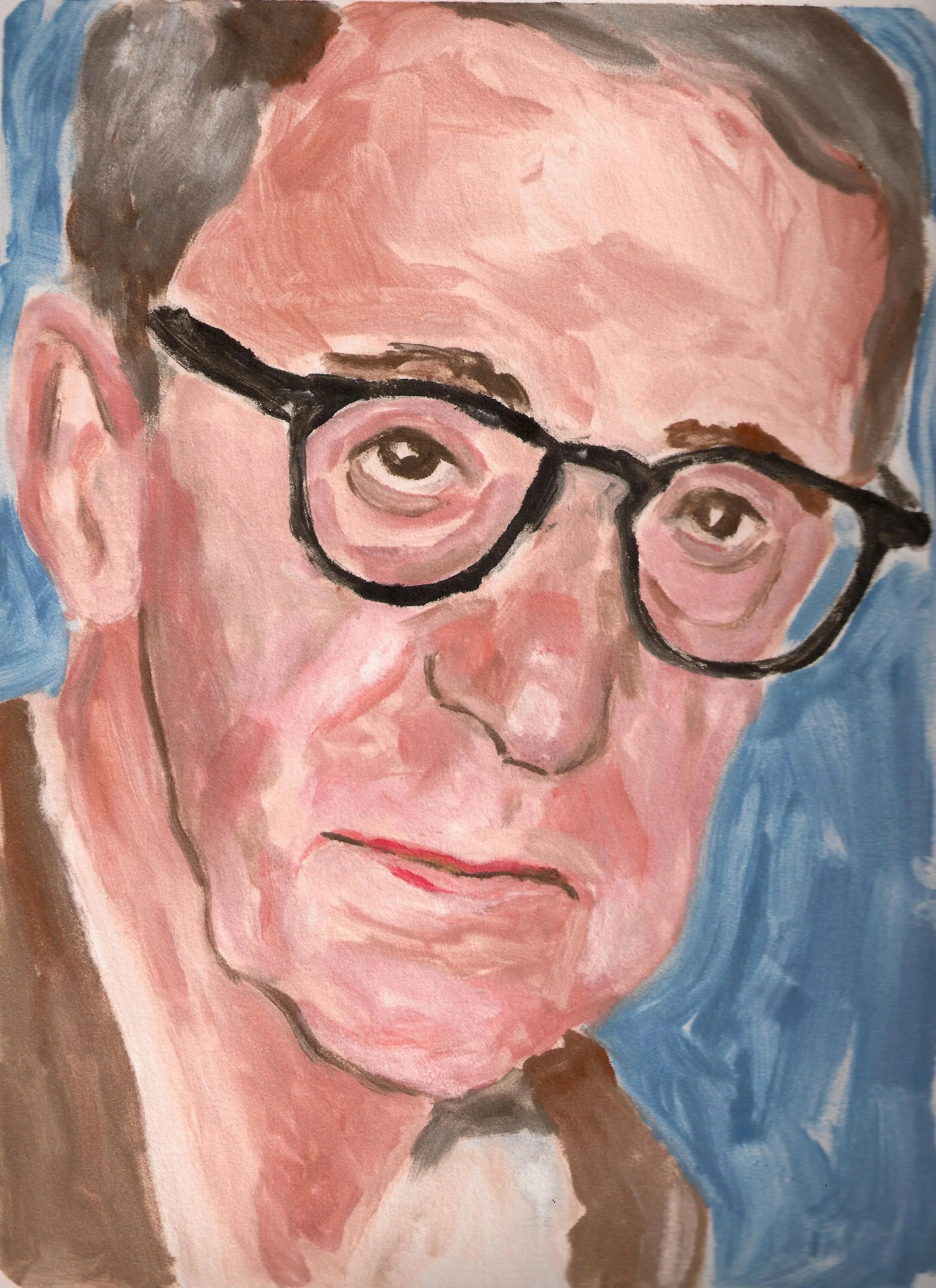 "Woody Allen", monotype, 10 x 7.5 inches