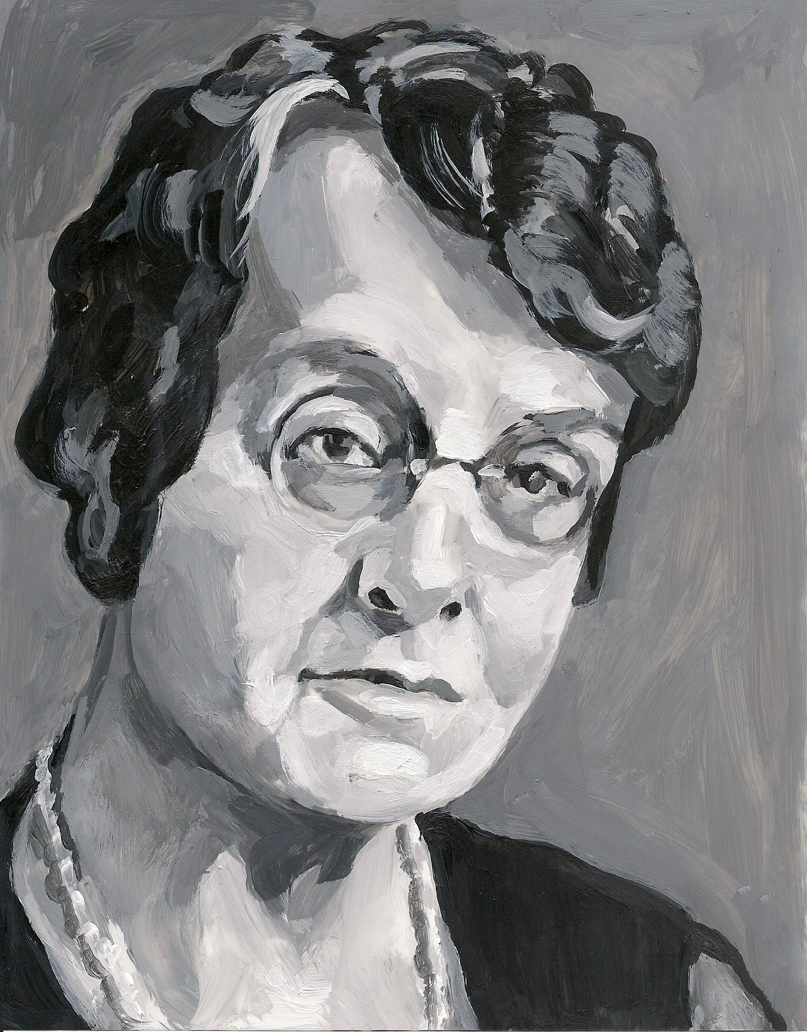  Lillian Benyon Thomas , acrylic on mylar on wood panel, 5.5 x 7 inches