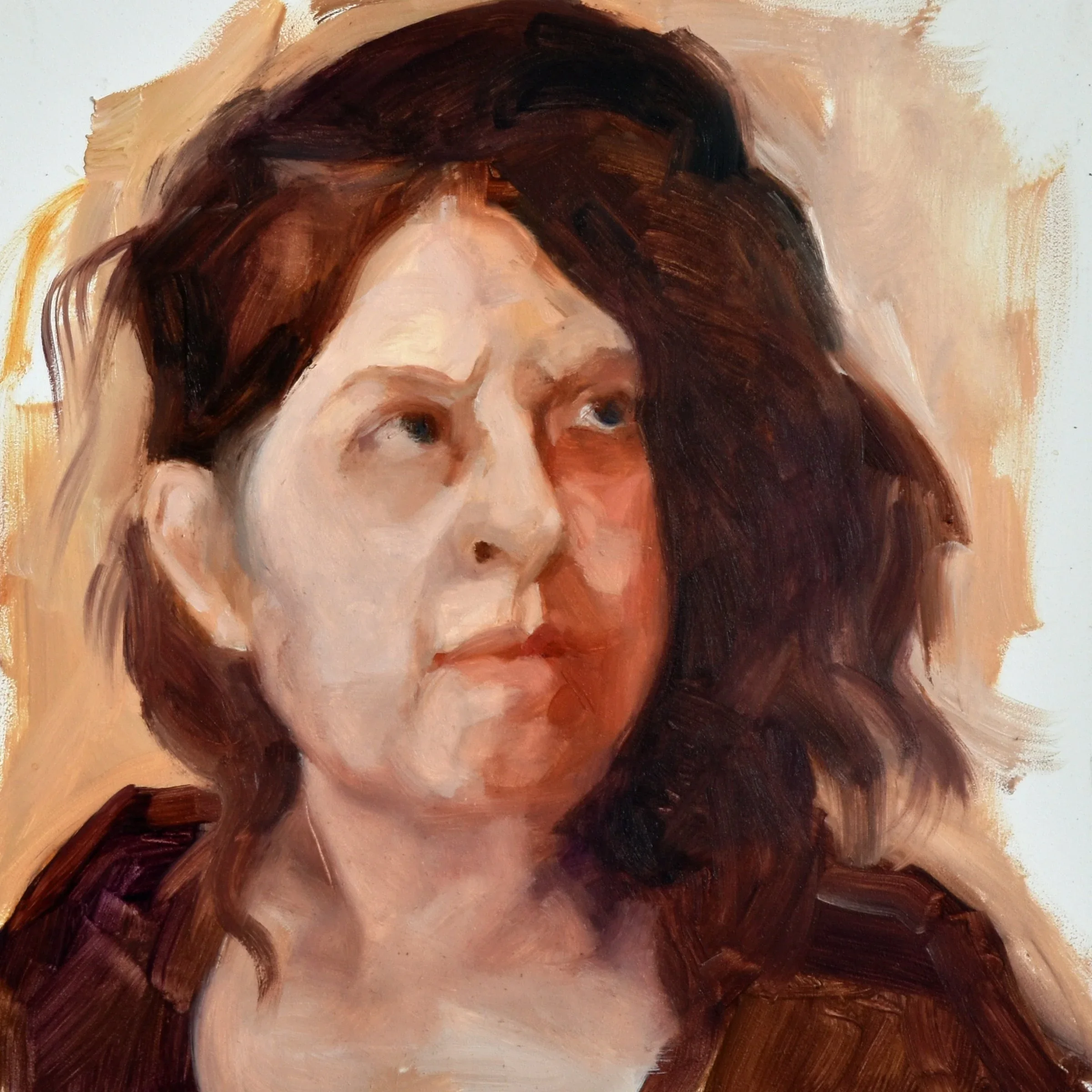 "I may be going feral.", oil on panel, 8 x 8 inches