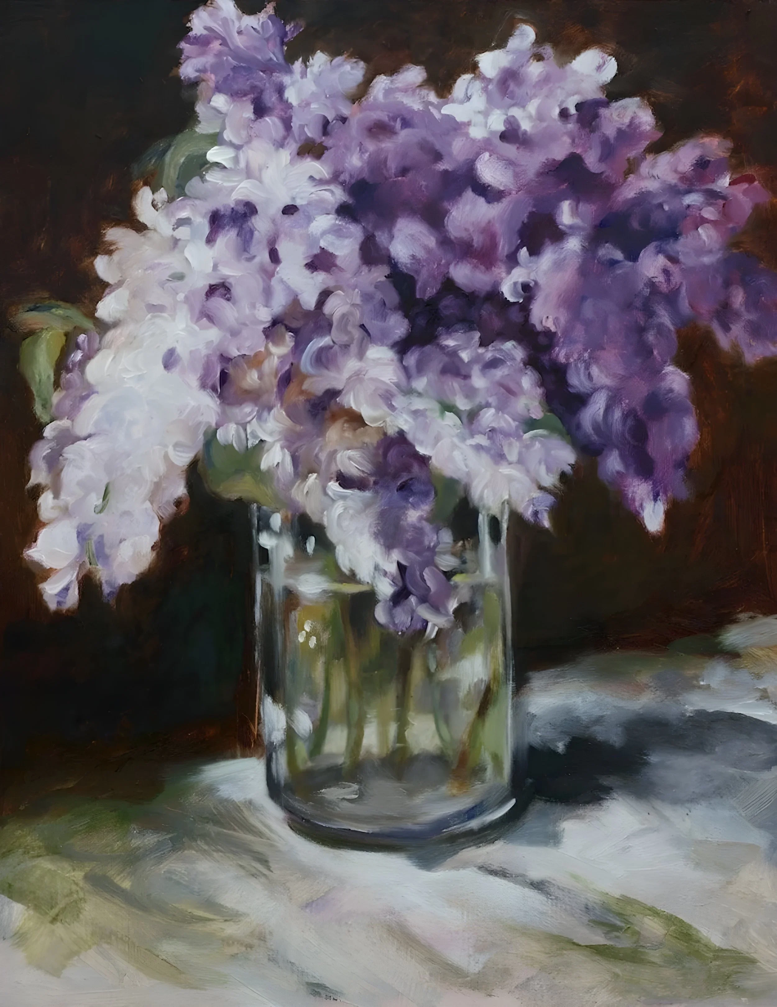 "Mrs. Casey's Lilacs", 2016, oil on canvas, 18 x 14 inches