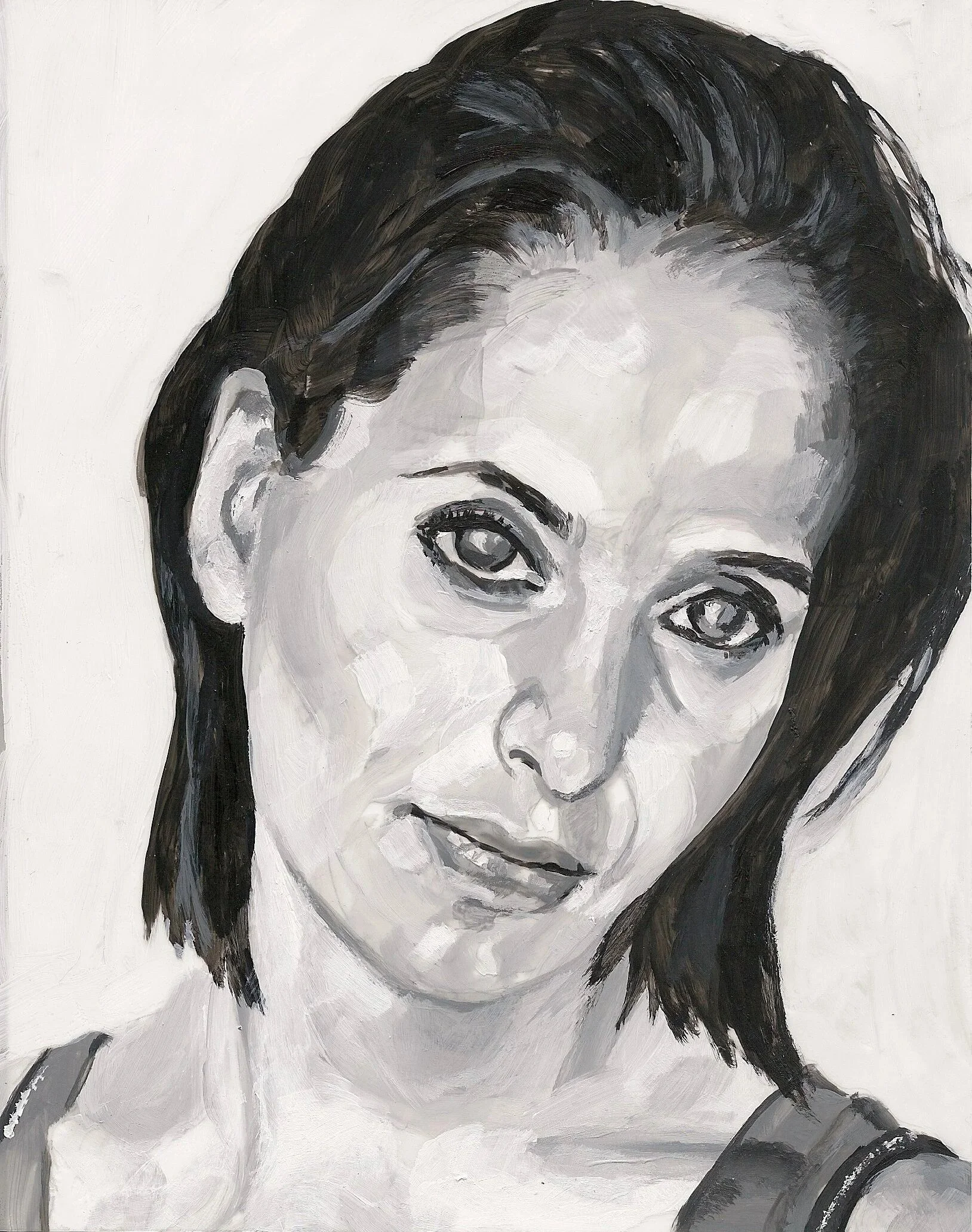 "Chantal Kreviazuk" (Singer-Songwriter), acrylic on mylar on wood panel, 5.5 x 7 inches