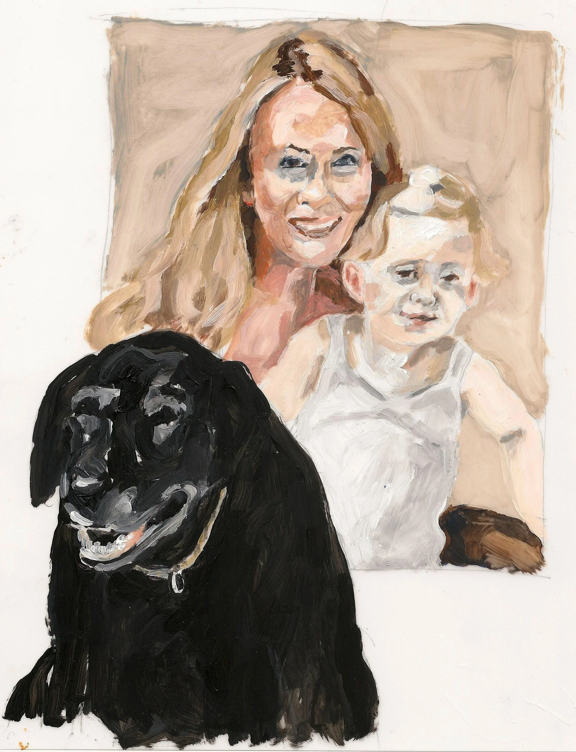 "Philipa Cole", acrylic on mylar, 11 x 8.5 inches