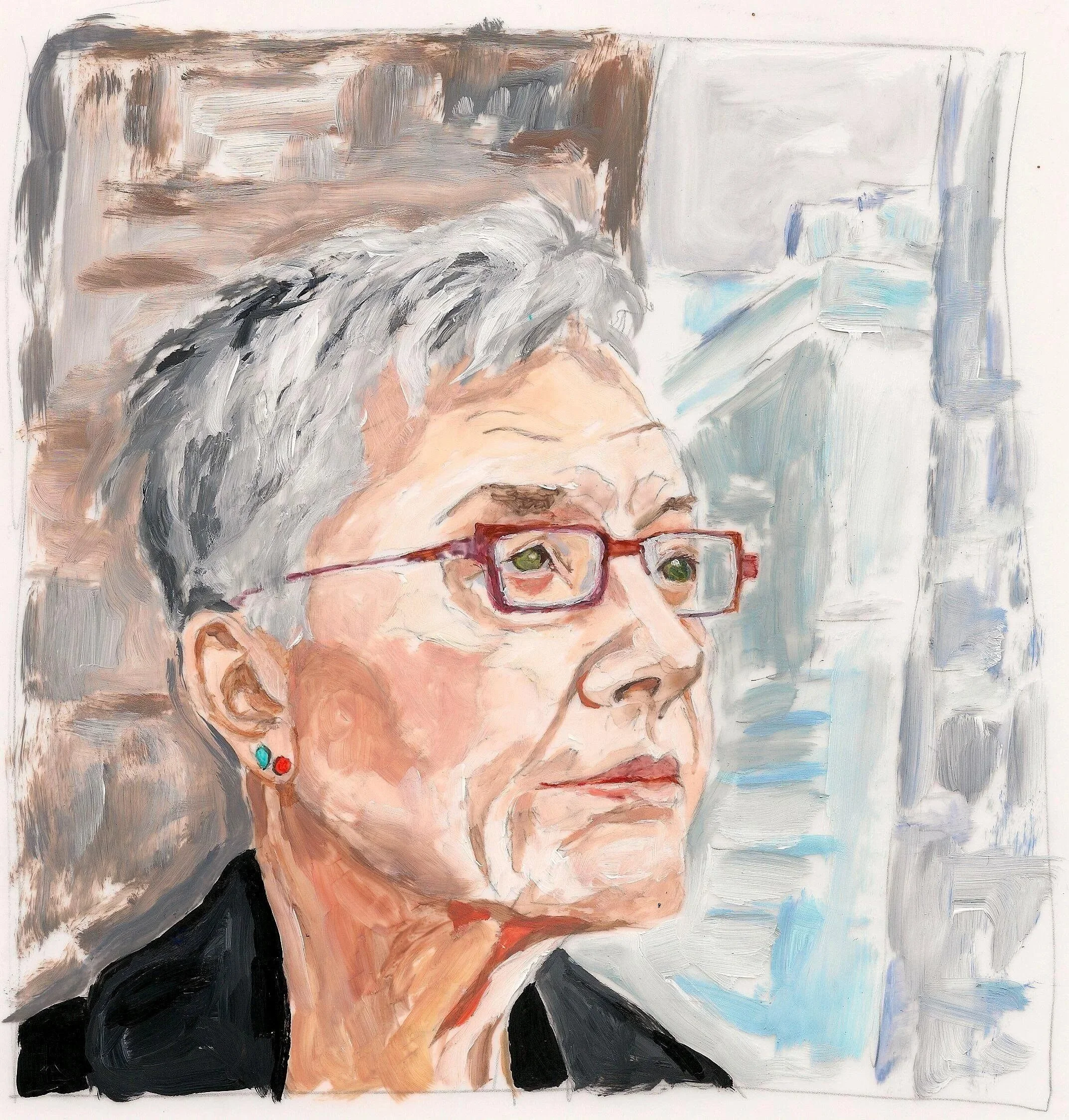 "Barbara Hammer", 2011, acrylic on mylar, 11 x 8.5 inches﻿