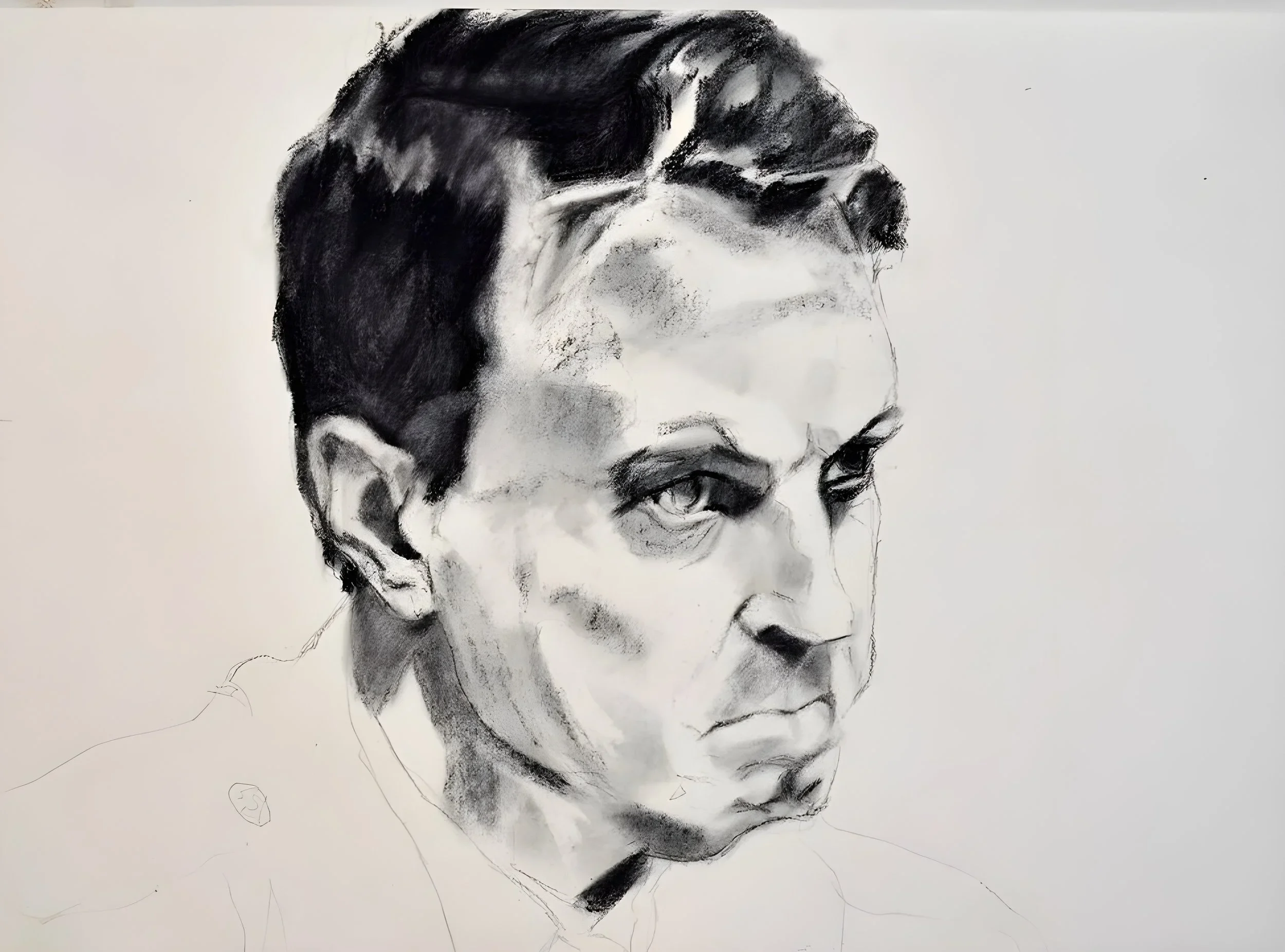 "Officer Daniel Hodge",  charcoal on paper, 11 x 15 inches