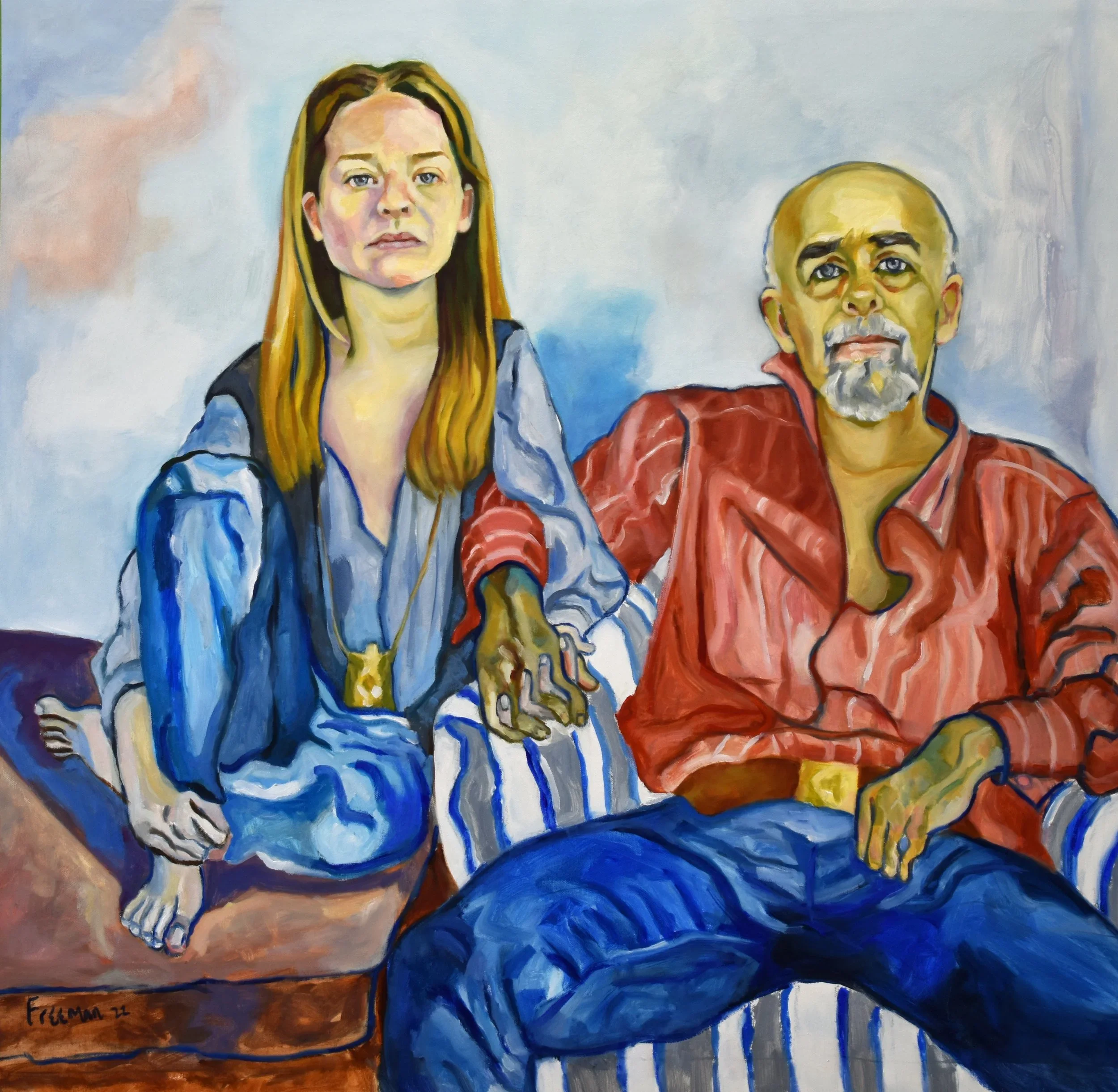 "Sondra and Jim After Alice Neel", oil on canvas, 32 x 33 inches. Collection Jim Kempner.