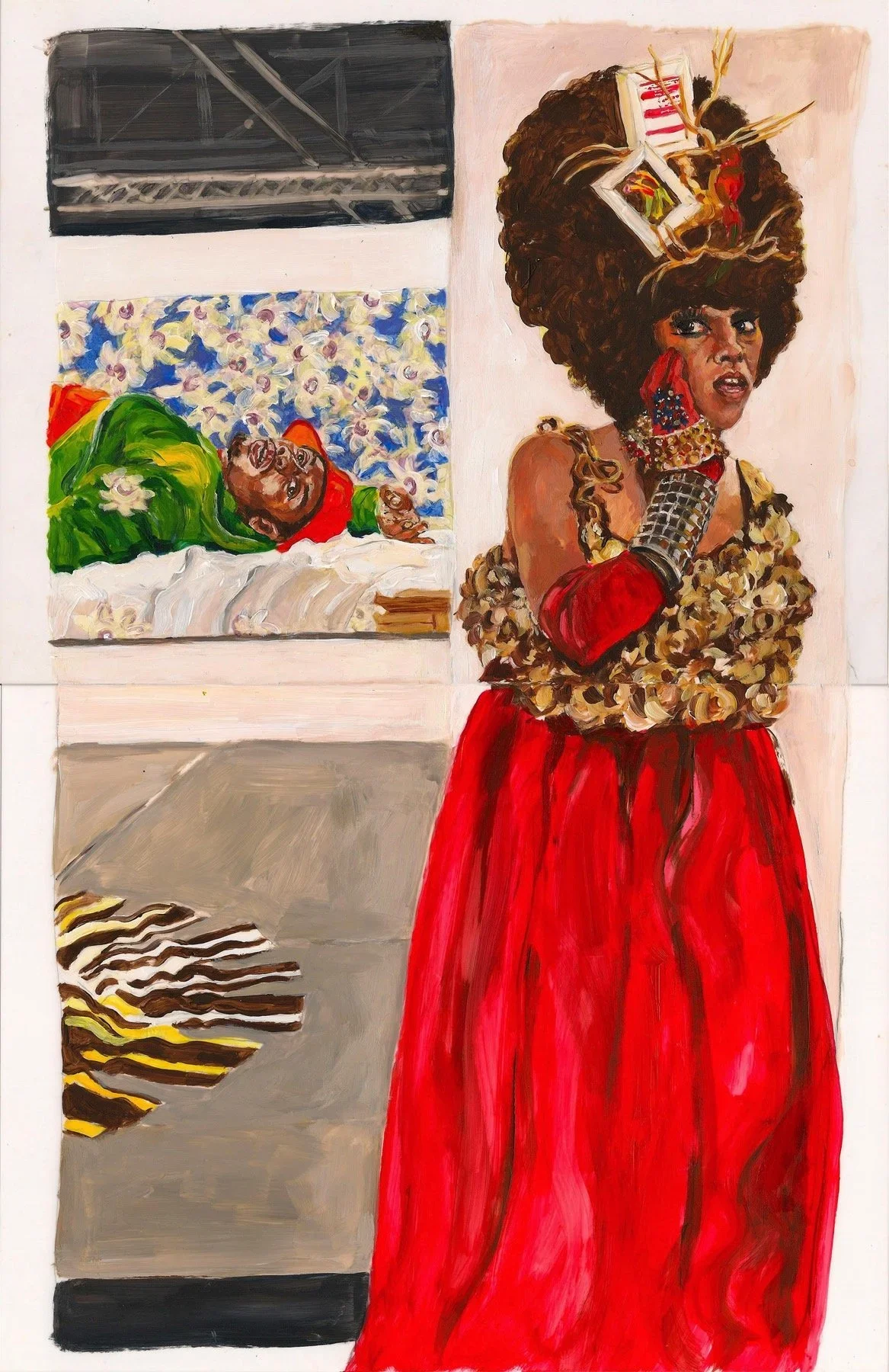 "All Dressed Up", 2014, acrylic on mylar, 17 x 11 inches