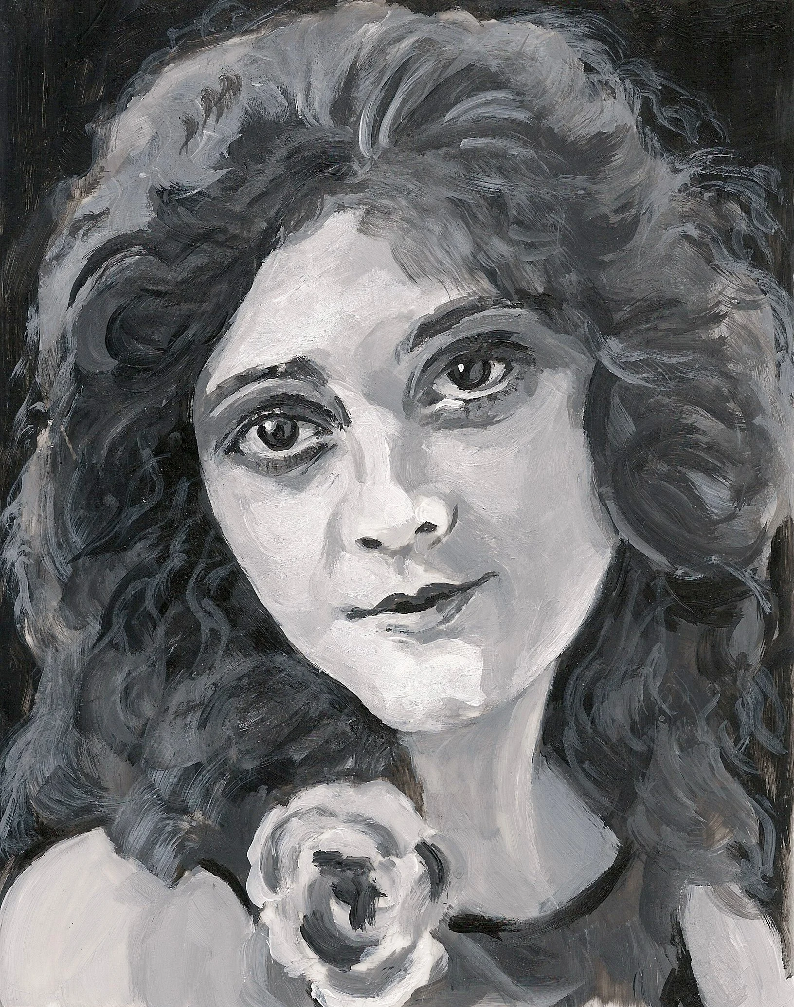  Claire Adams , acrylic on mylar on wood panel, 5.5 x 7 inches