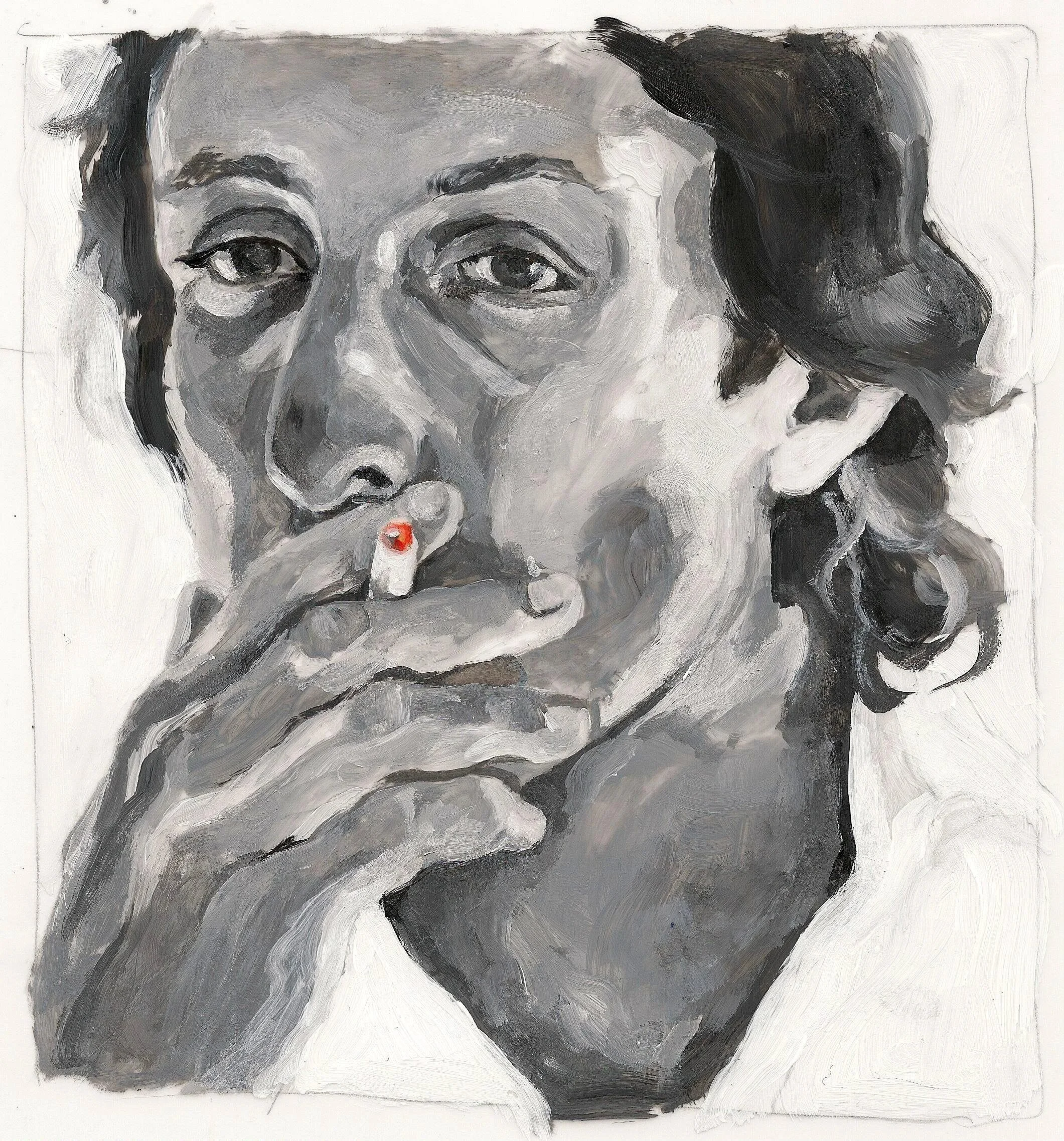 "Matt Elkind", acrylic on mylar, 11 x 8.5 inches