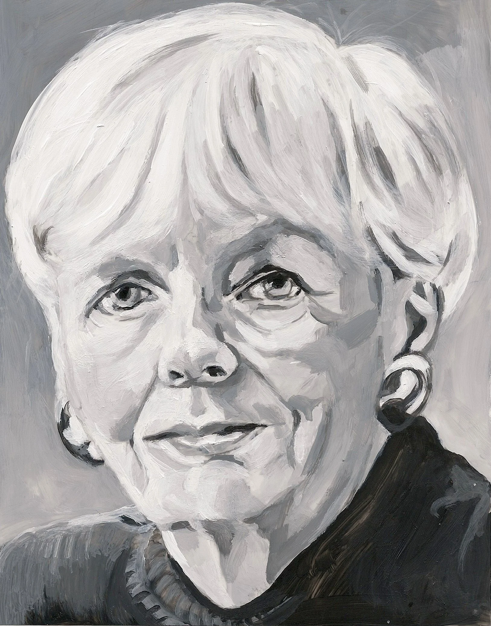  Carol Shields , acrylic on mylar on wood panel, 5.5 x 7 inches