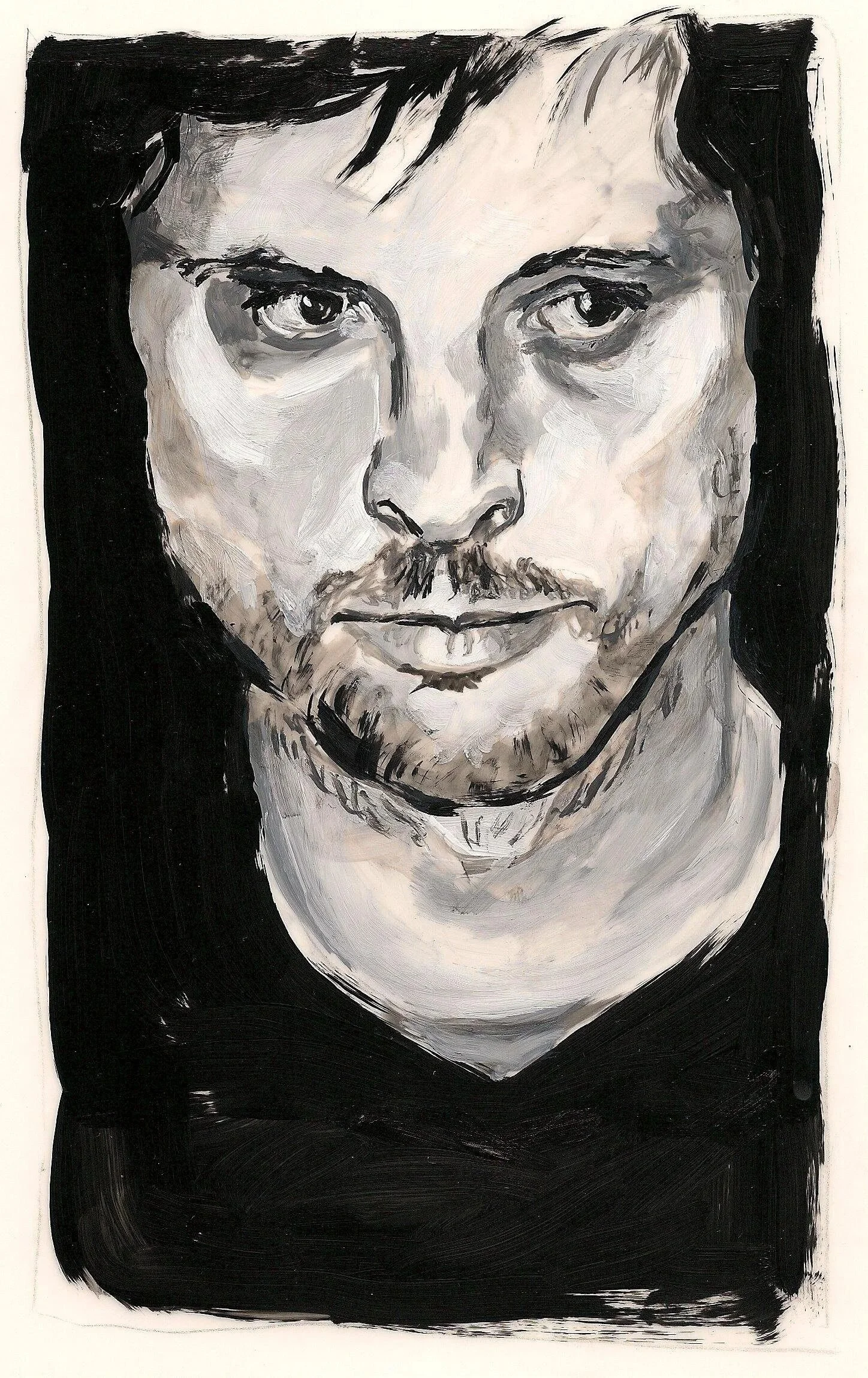 "Sebastian Bieniek", acrylic on mylar, 11 x 8.5 inches