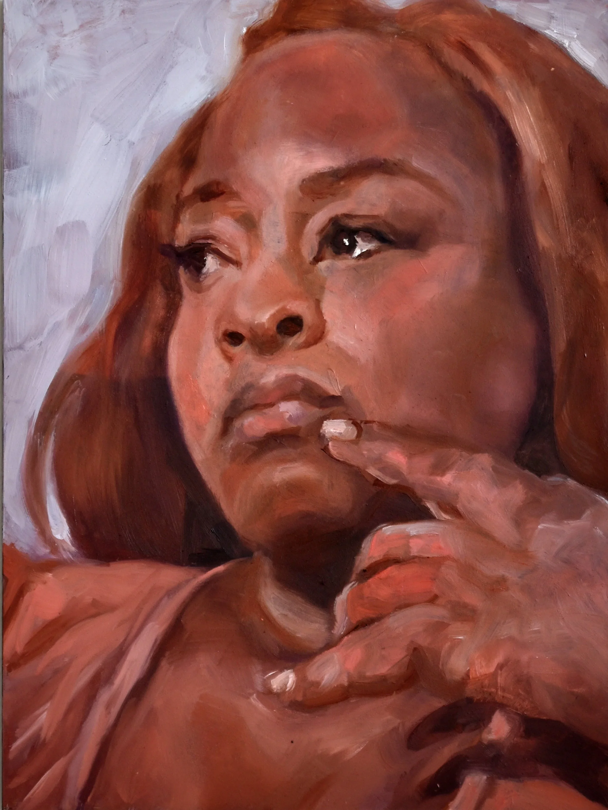 "Nope. I've decided there is absolutely nothing good about this.", oil on panel, 12 x 9 inches