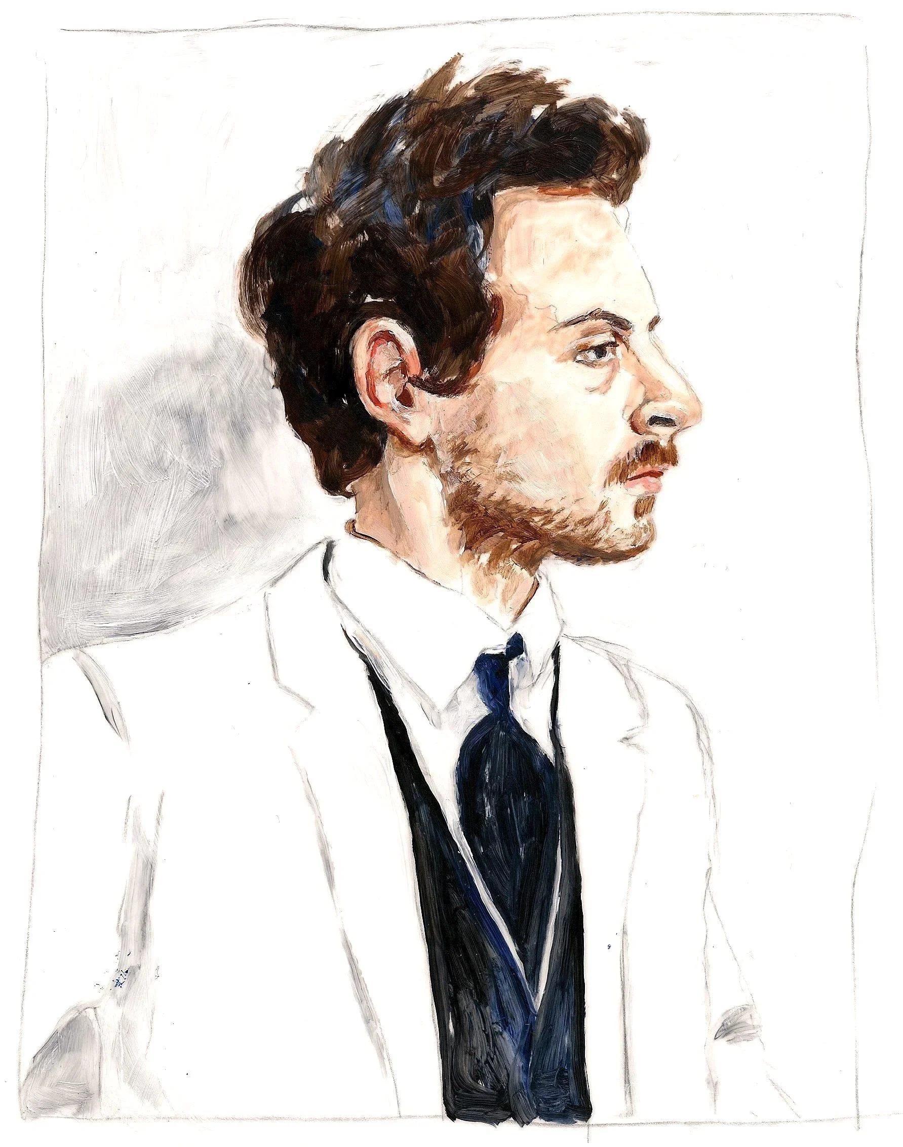 "Augustus Downing", 2011, acrylic on mylar, 11 x 8.5 inches