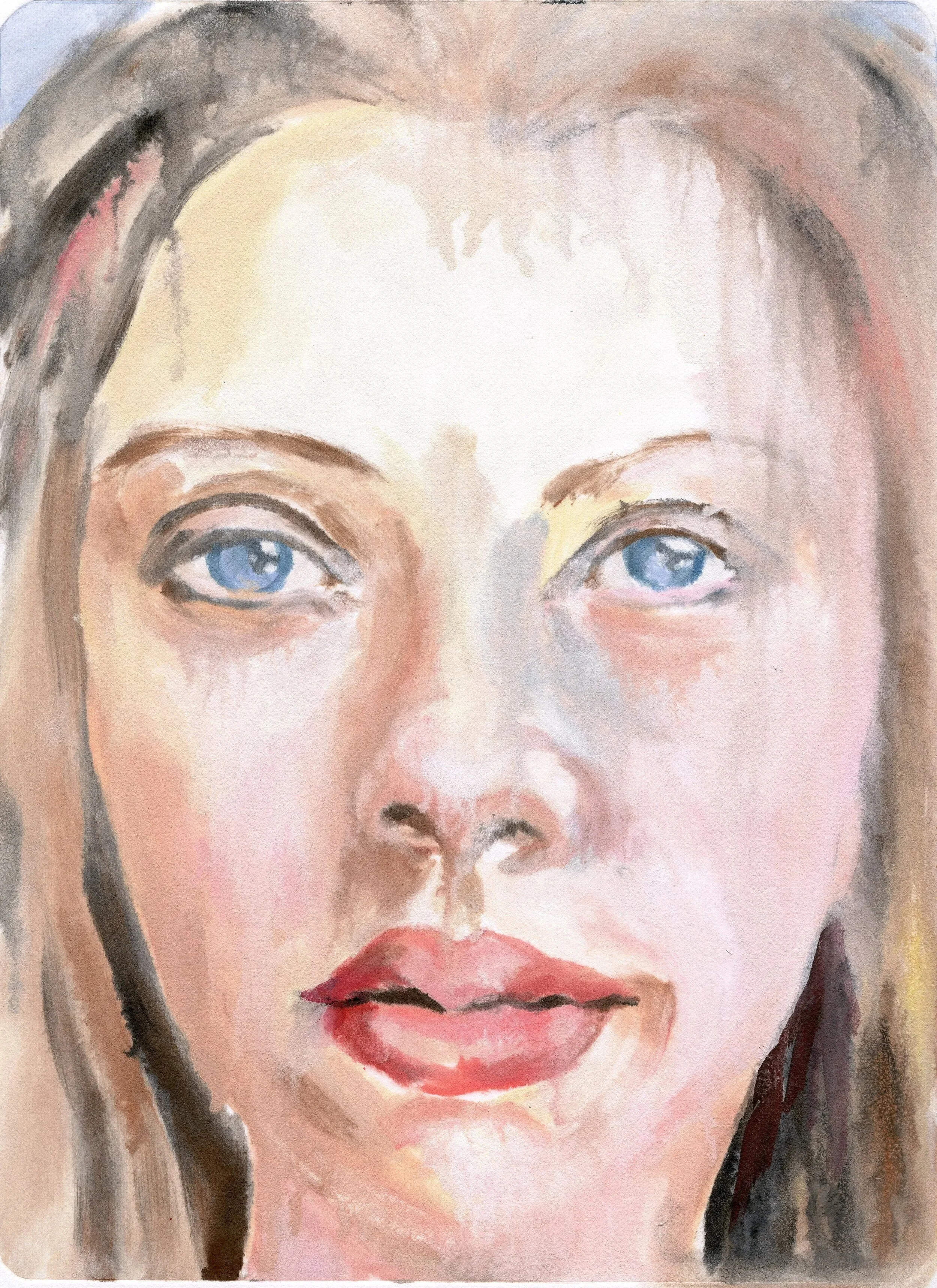"Scarlett Johansson", monotype, 10 x 7.5 inches